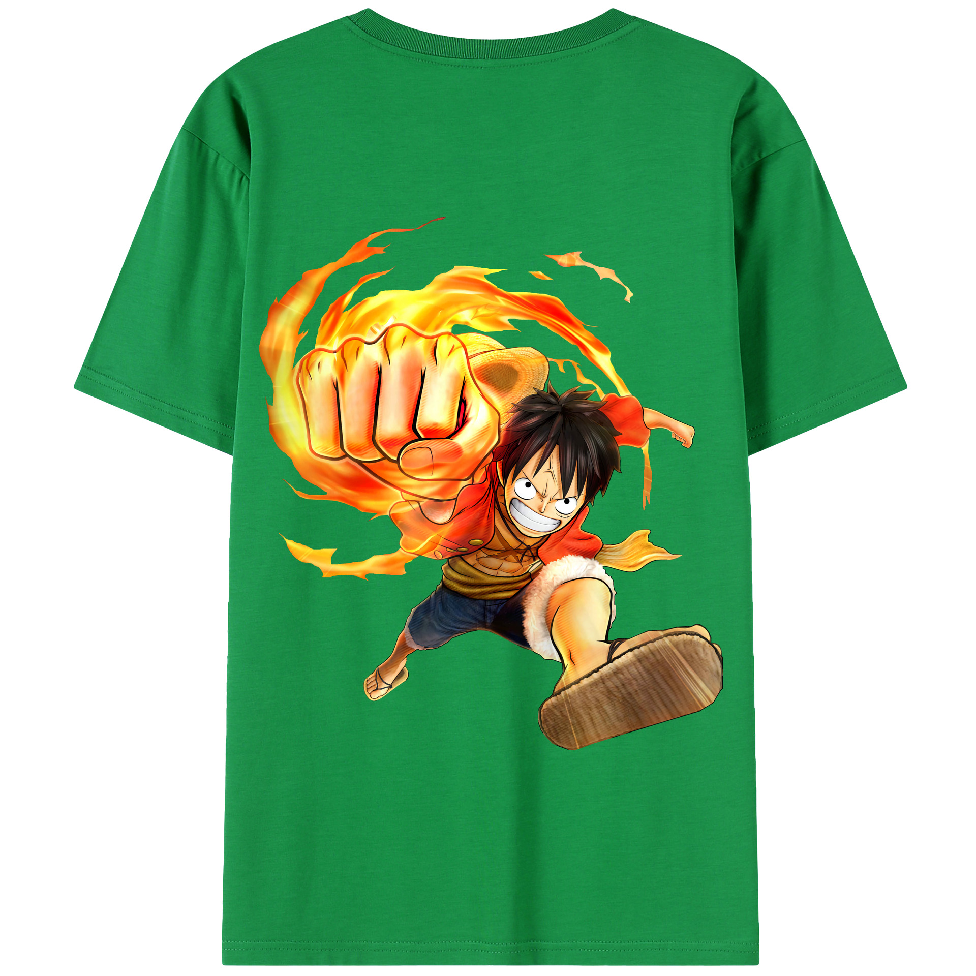 ワンピース モンキー・D・ルフィ ONE PIECE Monkey D. Luffy 綿100％半袖Tシャツ（背面プリント）