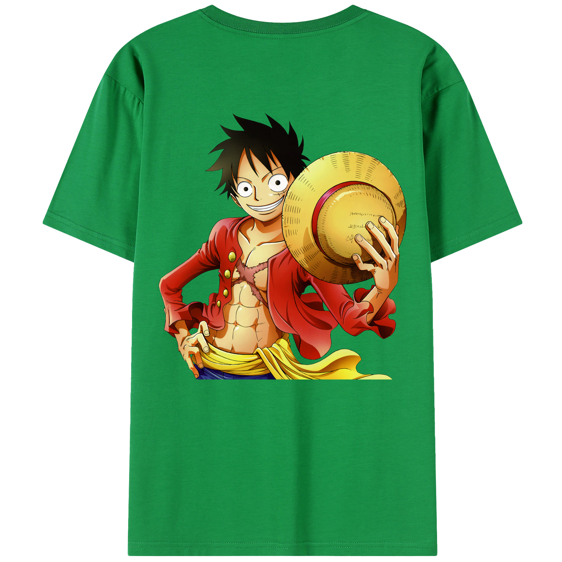 ワンピース モンキー・D・ルフィ ONE PIECE Monkey D. Luffy 綿100％半袖Tシャツ（背面プリント）