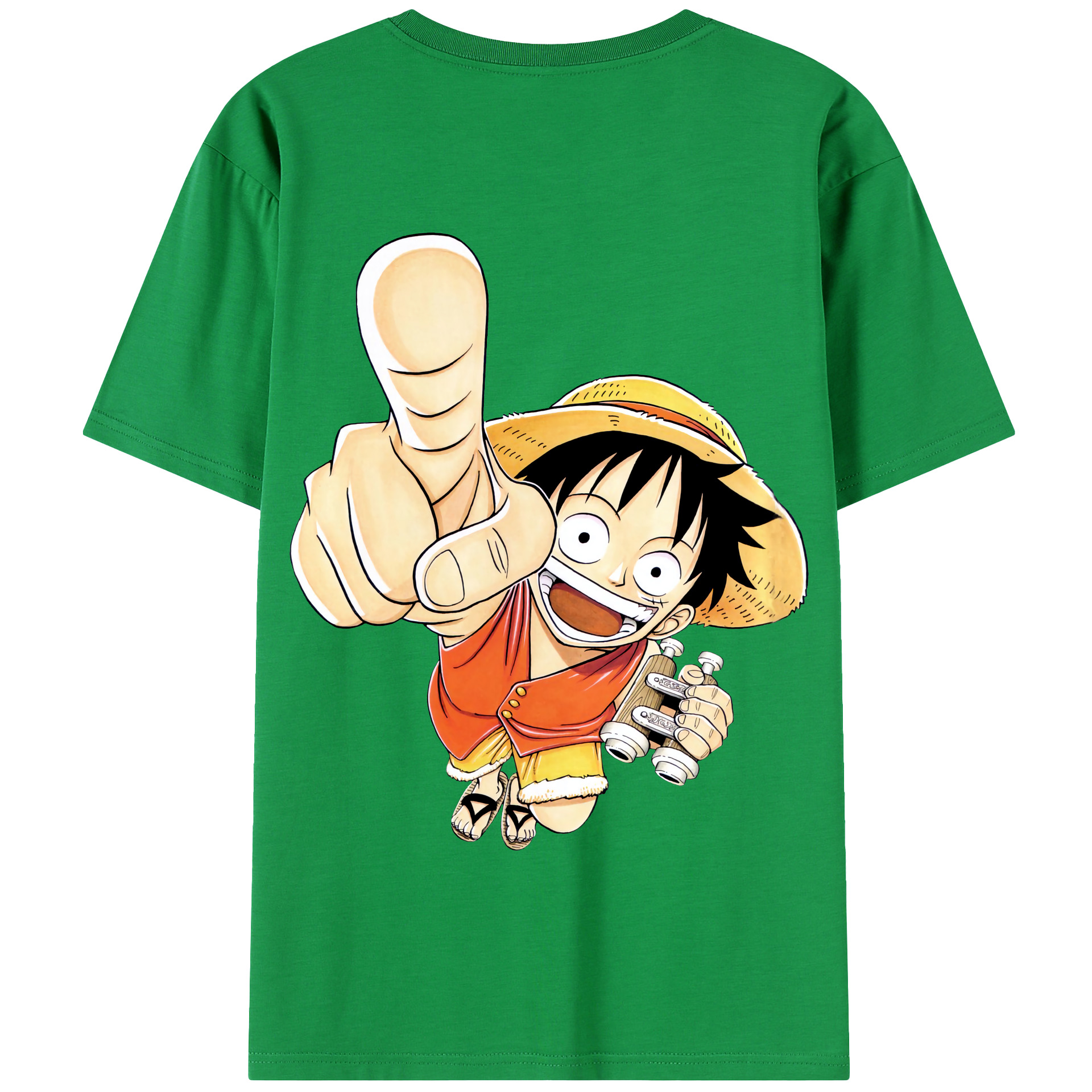 ワンピース モンキー・D・ルフィ ONE PIECE Monkey D. Luffy 綿100％半袖Tシャツ（背面プリント）