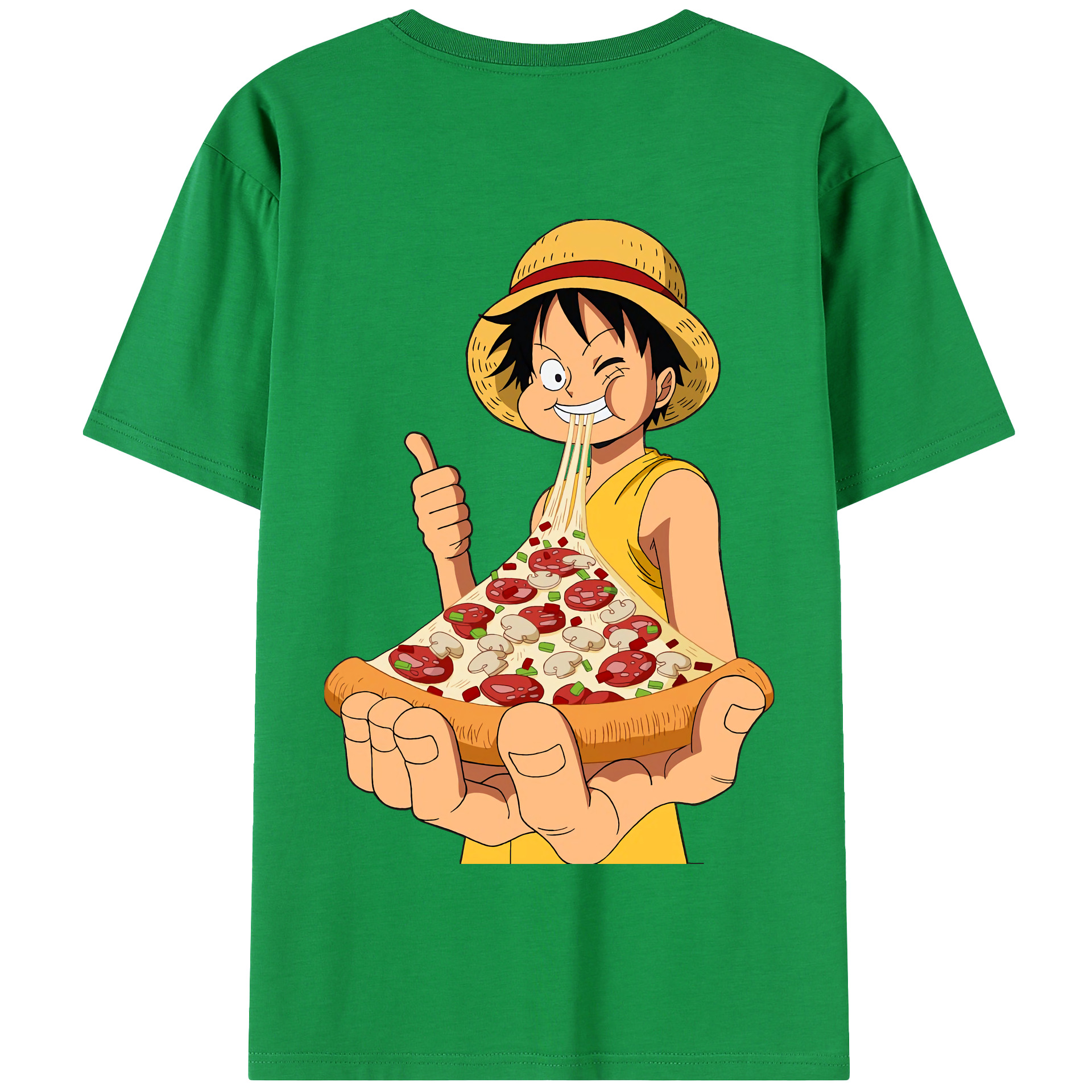 ワンピース モンキー・D・ルフィ ONE PIECE Monkey D. Luffy 綿100％半袖Tシャツ（背面プリント）