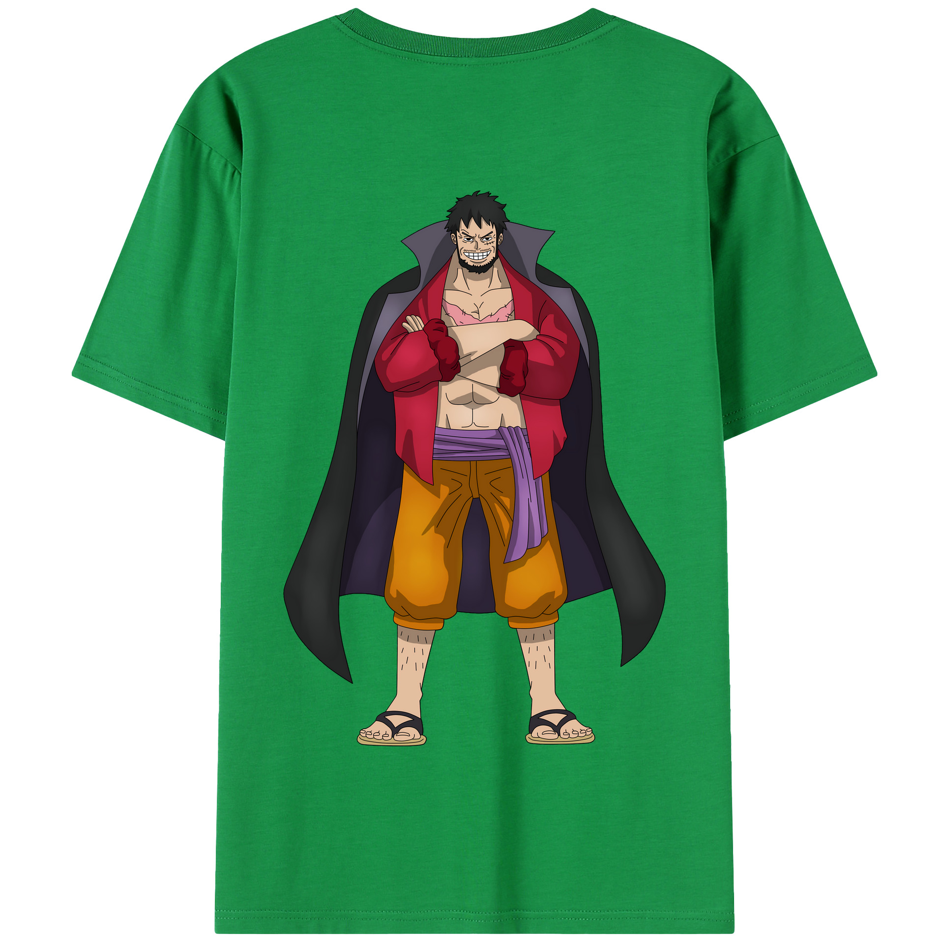 ワンピース モンキー・D・ルフィ ONE PIECE Monkey D. Luffy 綿100％半袖Tシャツ（背面プリント）