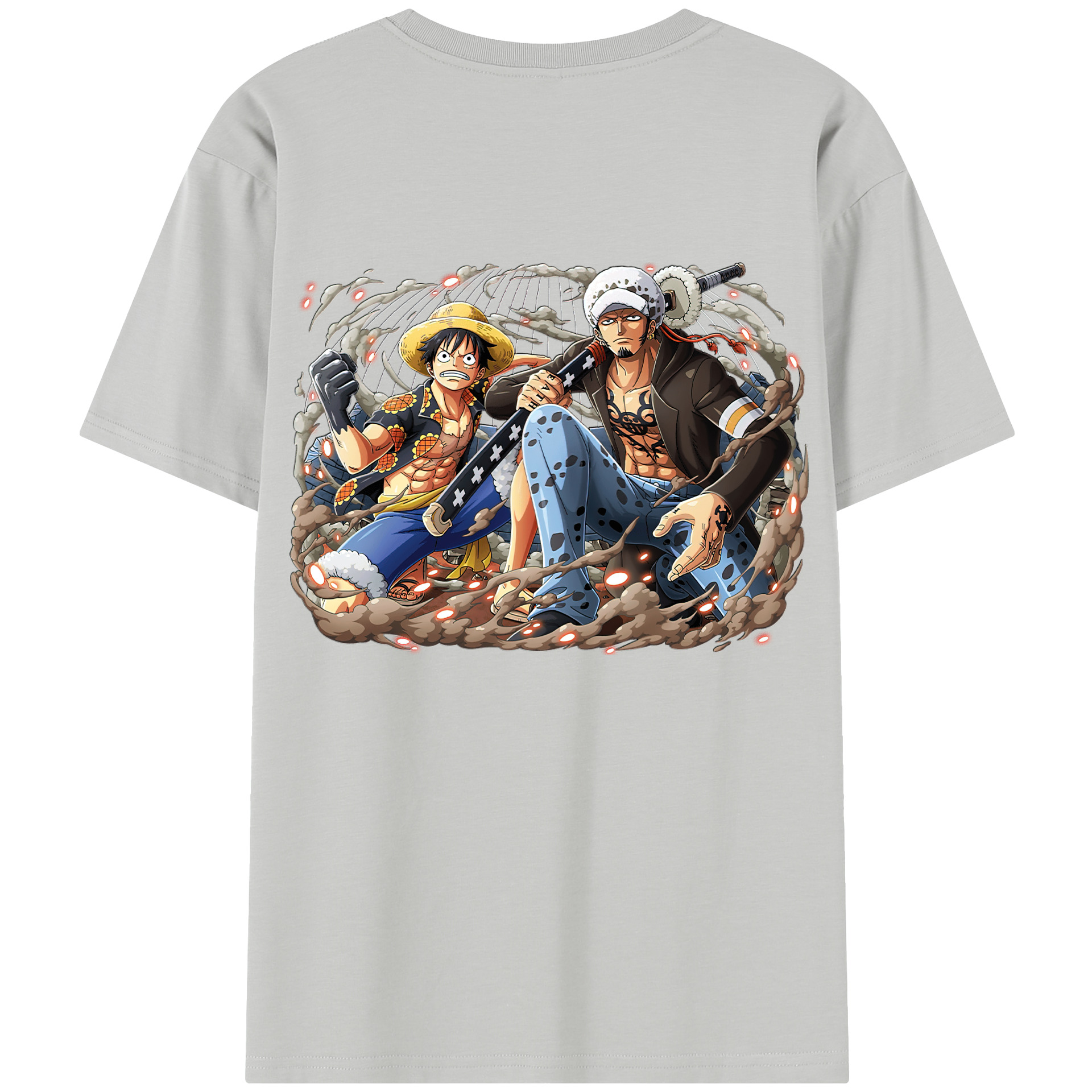 ワンピース モンキー・D・ルフィ ONE PIECE Monkey D. Luffy 綿100％半袖Tシャツ（背面プリント）