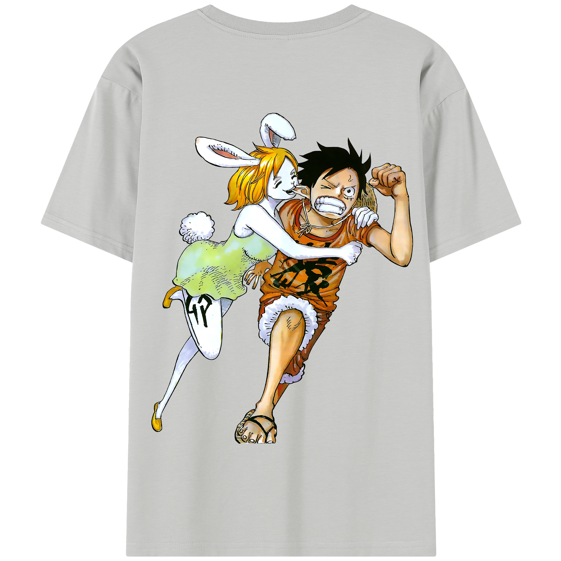 ワンピース モンキー・D・ルフィ ONE PIECE Monkey D. Luffy 綿100％半袖Tシャツ（背面プリント）