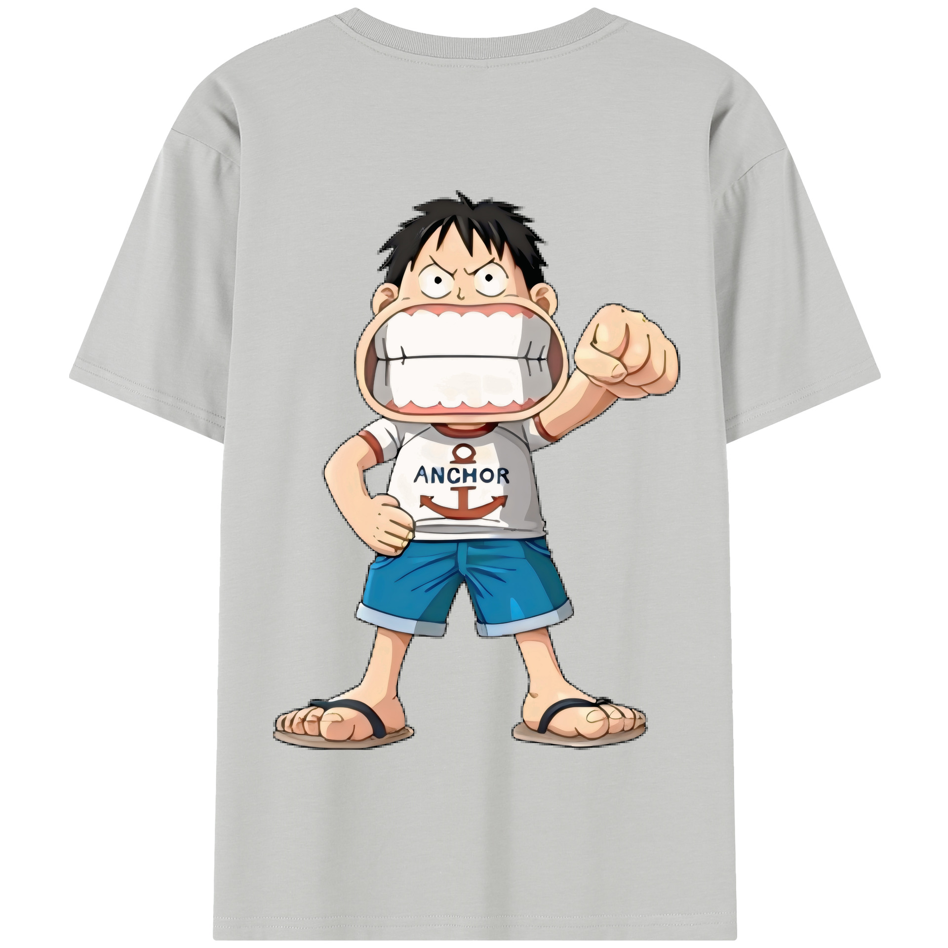 ワンピース モンキー・D・ルフィ ONE PIECE Monkey D. Luffy 綿100％半袖Tシャツ（背面プリント）