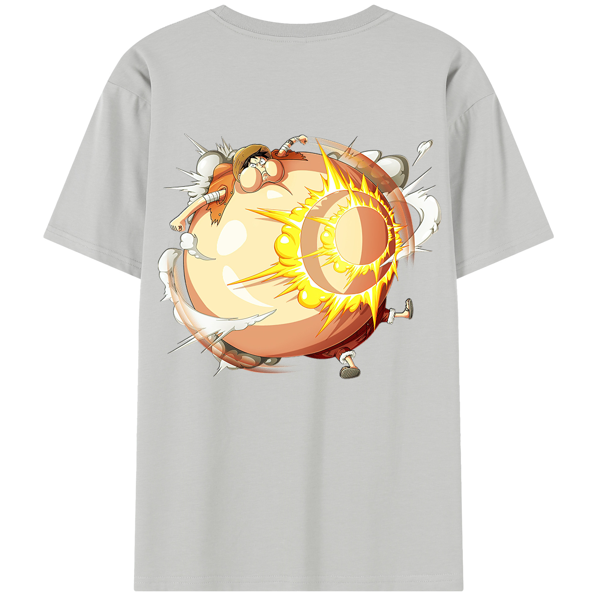 ワンピース モンキー・D・ルフィ ONE PIECE Monkey D. Luffy 綿100％半袖Tシャツ（背面プリント）