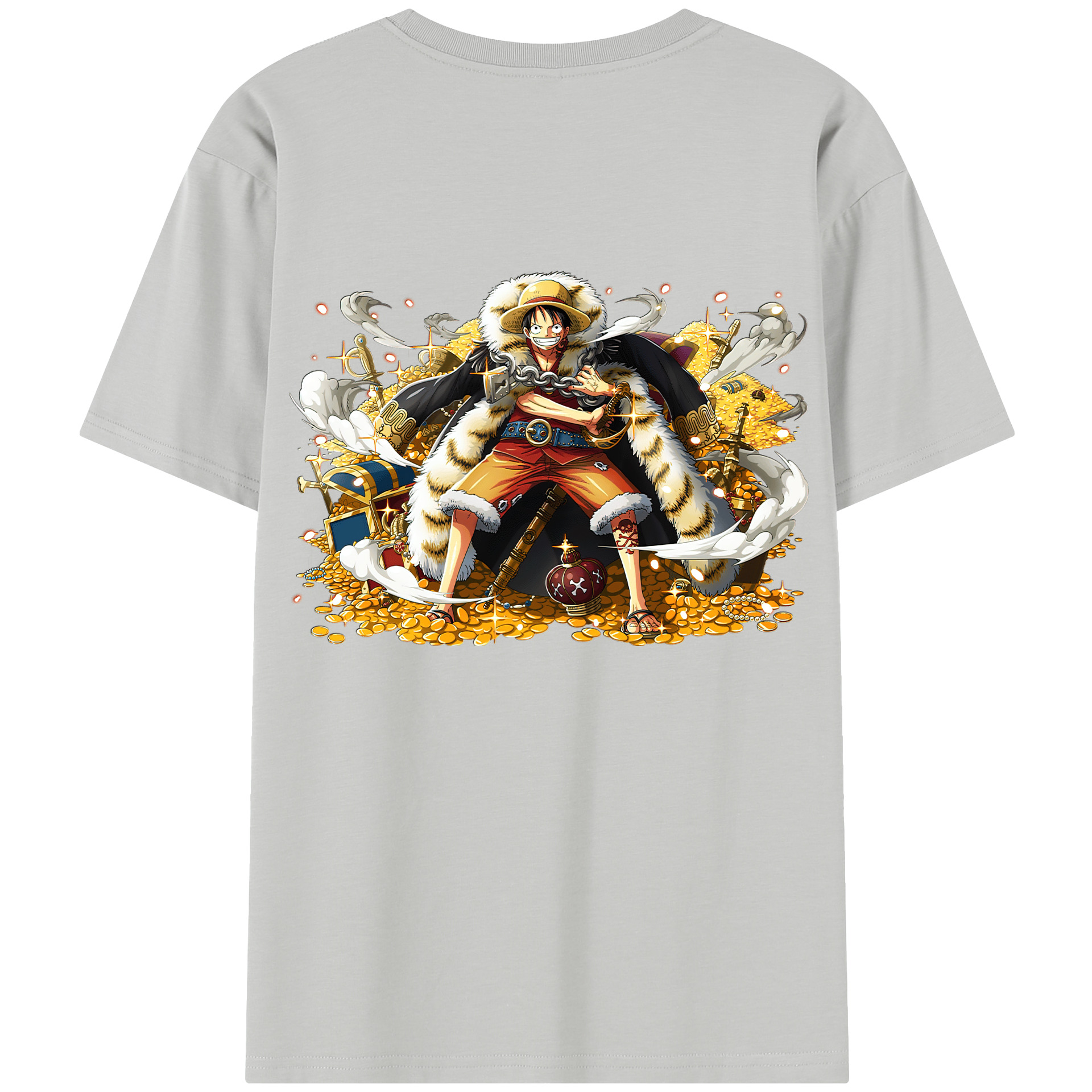 ワンピース モンキー・D・ルフィ ONE PIECE Monkey D. Luffy 綿100％半袖Tシャツ（背面プリント）