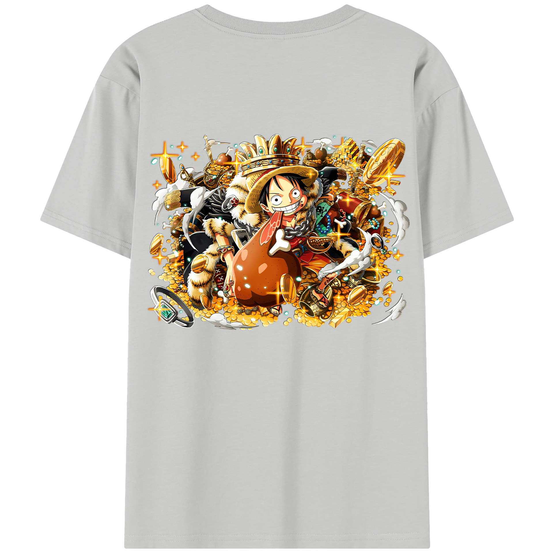 ワンピース モンキー・D・ルフィ ONE PIECE Monkey D. Luffy 綿100％半袖Tシャツ（背面プリント）