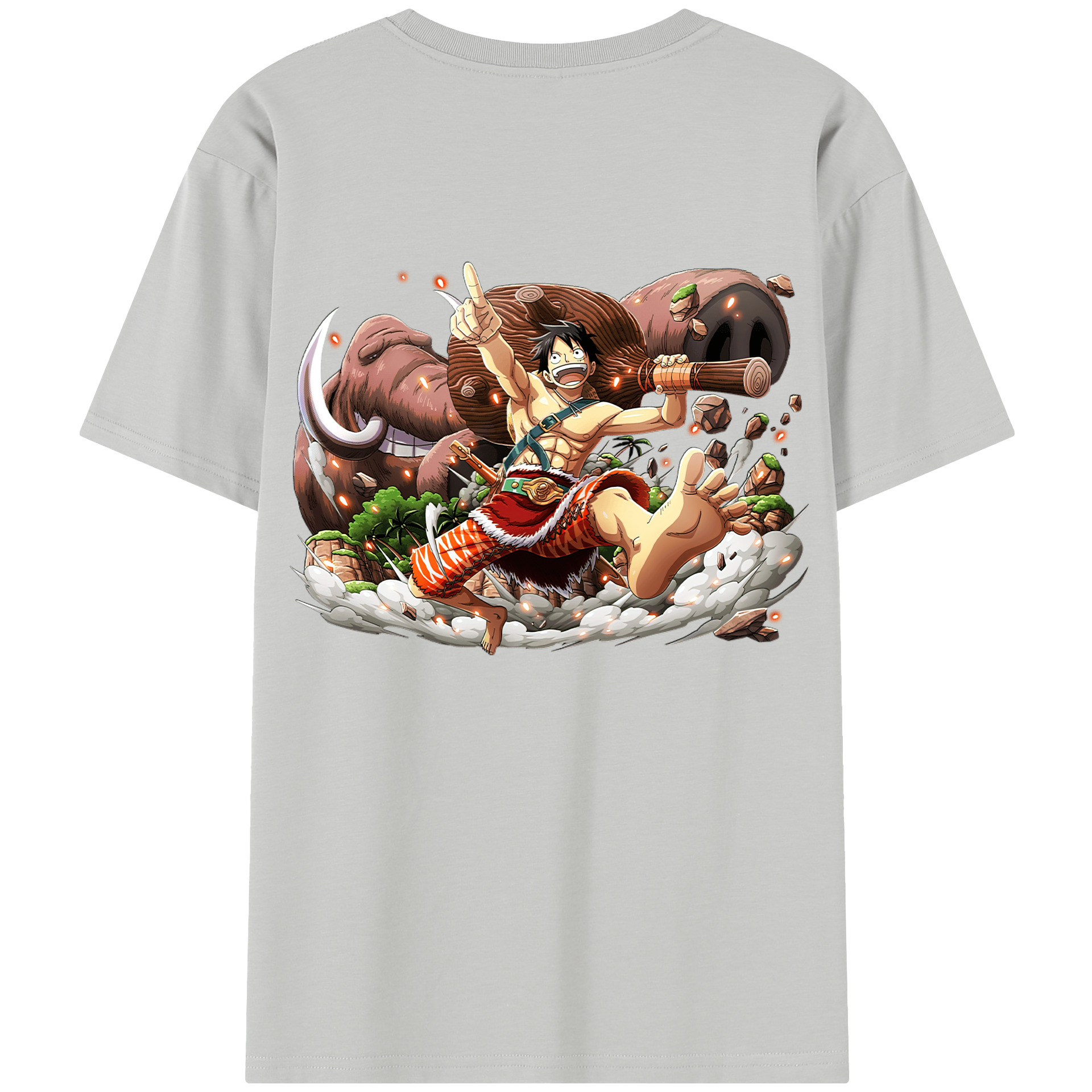 ワンピース モンキー・D・ルフィ ONE PIECE Monkey D. Luffy 綿100％半袖Tシャツ（背面プリント）