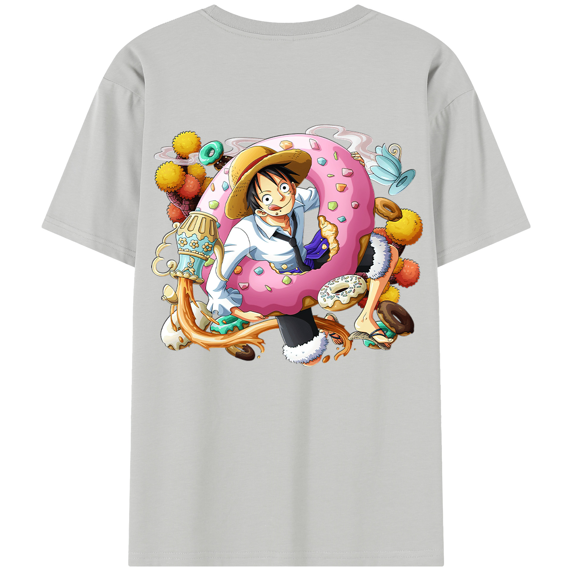 ワンピース モンキー・D・ルフィ ONE PIECE Monkey D. Luffy 綿100％半袖Tシャツ（背面プリント）