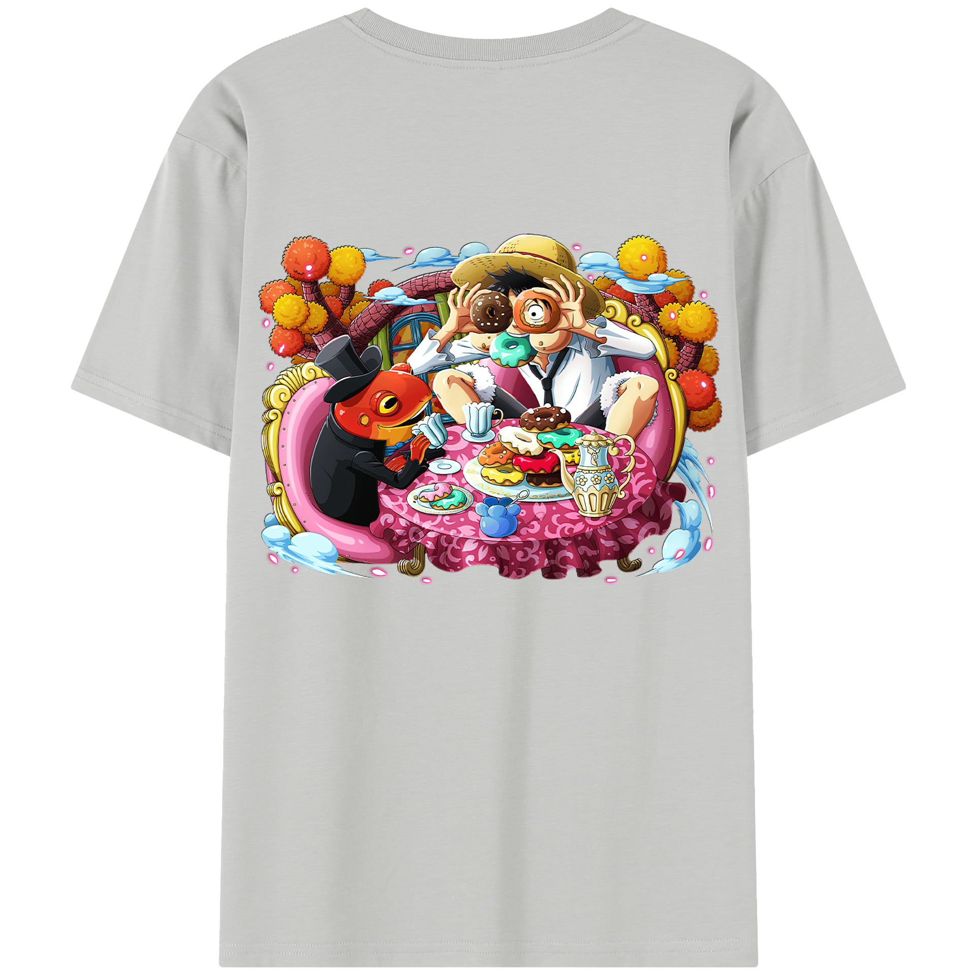 ワンピース モンキー・D・ルフィ ONE PIECE Monkey D. Luffy 綿100％半袖Tシャツ（背面プリント）