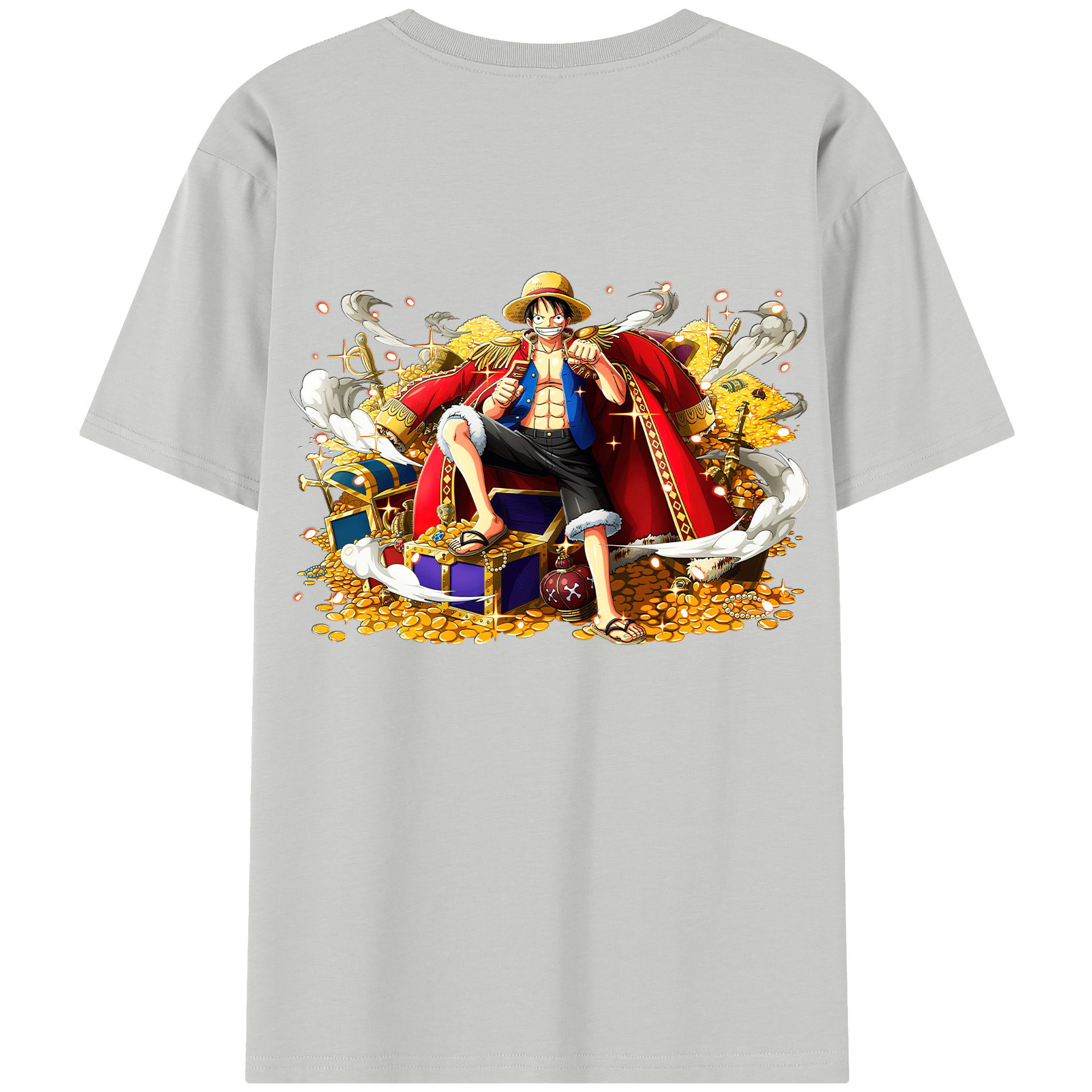 ワンピース モンキー・D・ルフィ ONE PIECE Monkey D. Luffy 綿100％半袖Tシャツ（背面プリント）