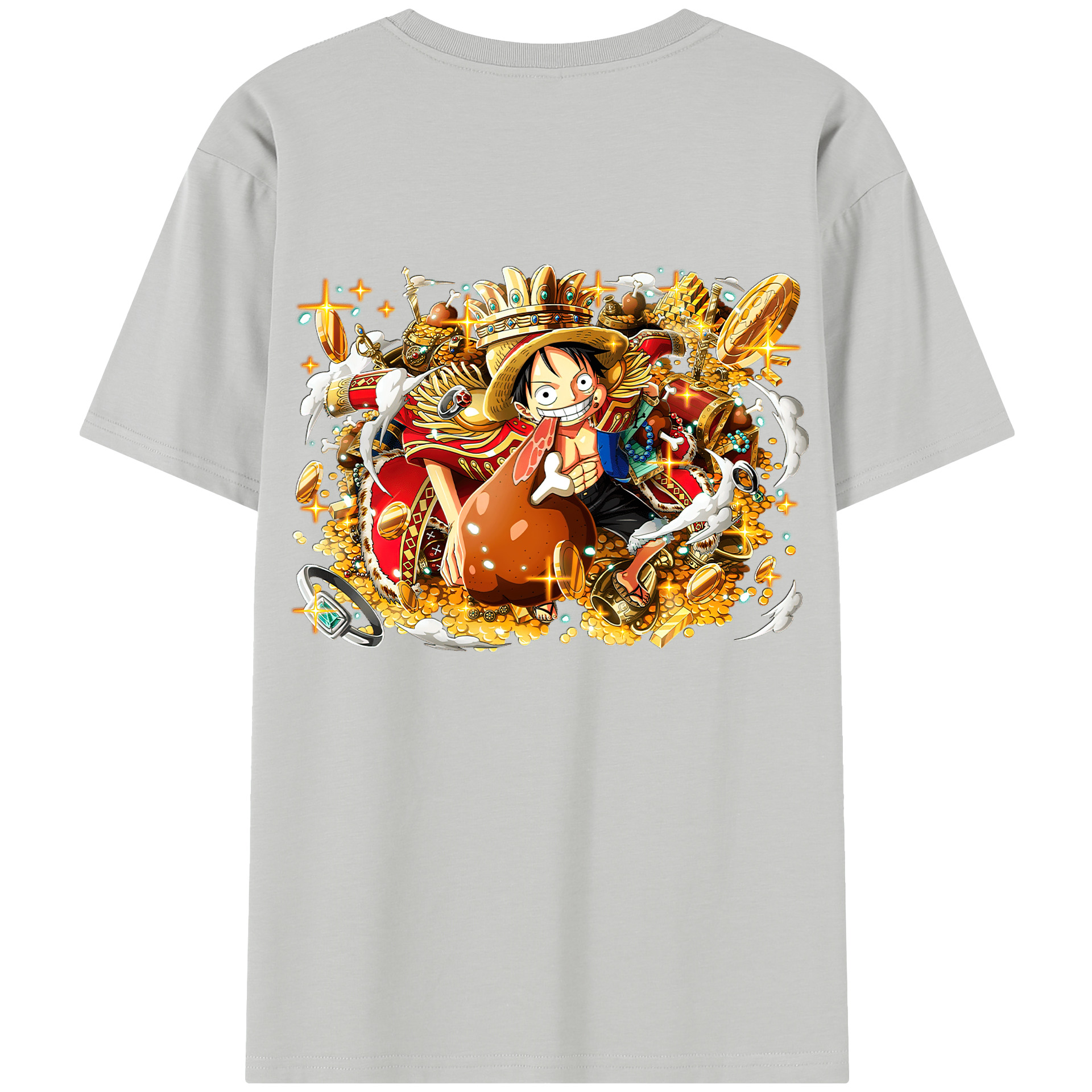 ワンピース モンキー・D・ルフィ ONE PIECE Monkey D. Luffy 綿100％半袖Tシャツ（背面プリント）