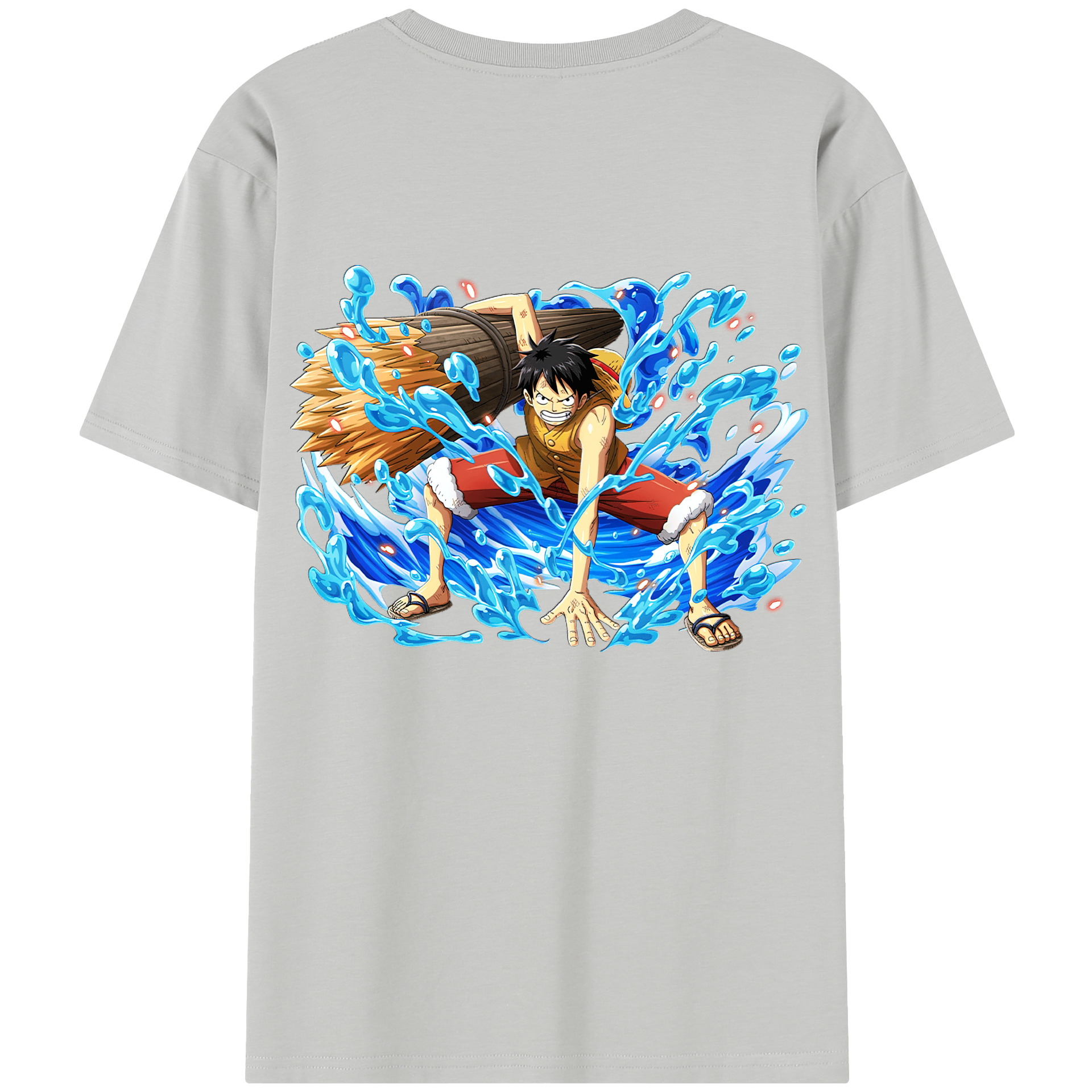 ワンピース モンキー・D・ルフィ ONE PIECE Monkey D. Luffy 綿100％半袖Tシャツ（背面プリント）