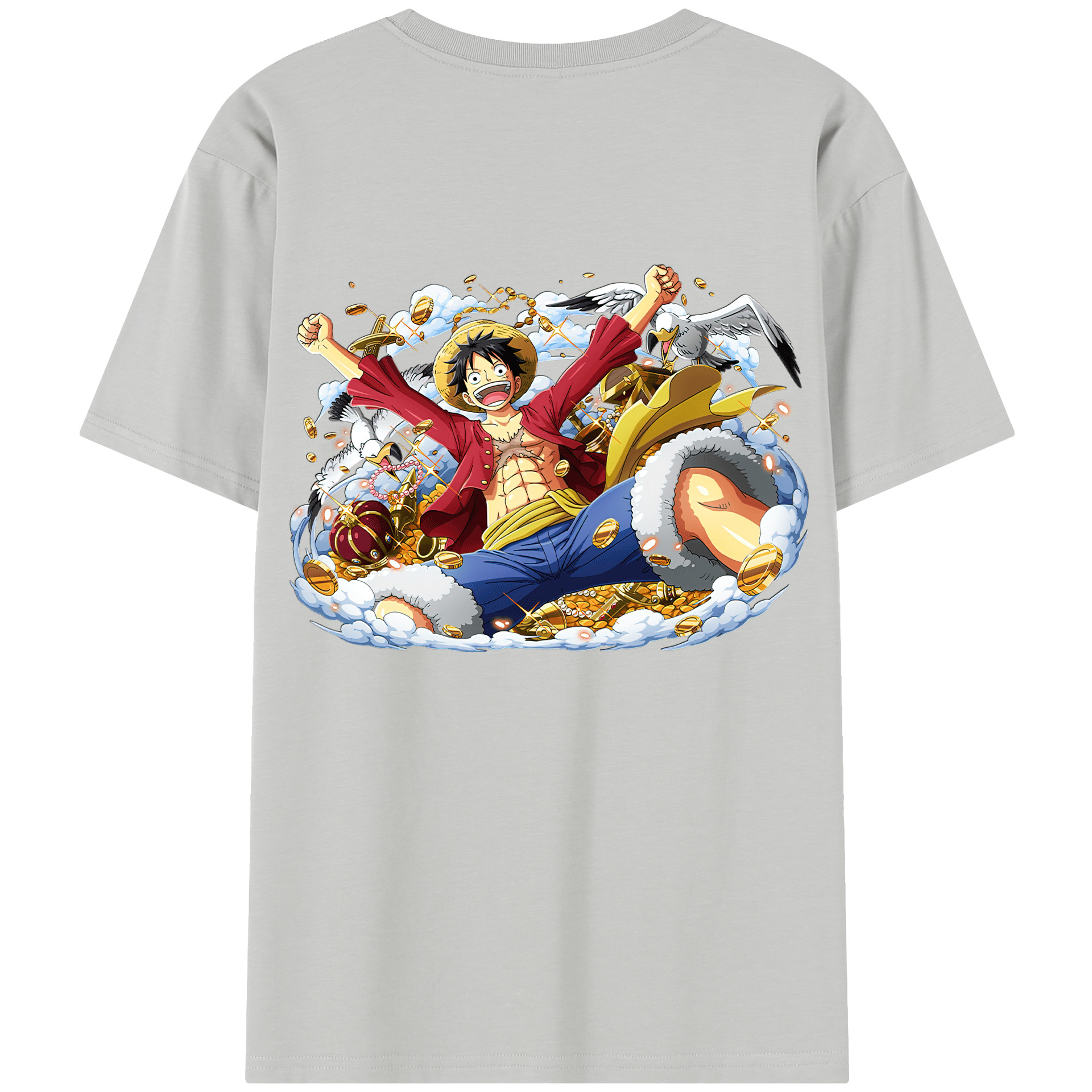 ワンピース モンキー・D・ルフィ ONE PIECE Monkey D. Luffy 綿100％半袖Tシャツ（背面プリント）