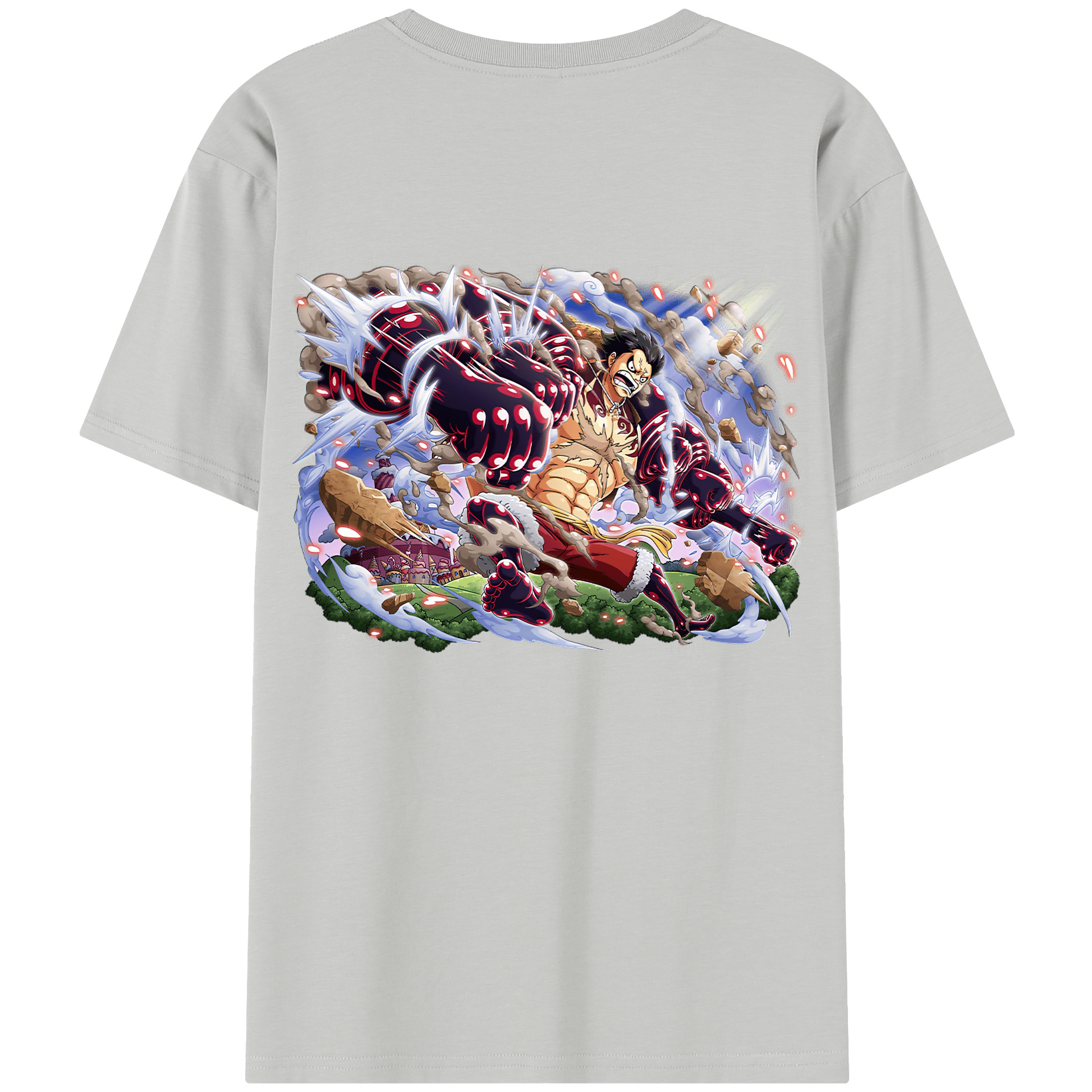 ワンピース モンキー・D・ルフィ ONE PIECE Monkey D. Luffy 綿100％半袖Tシャツ（背面プリント）