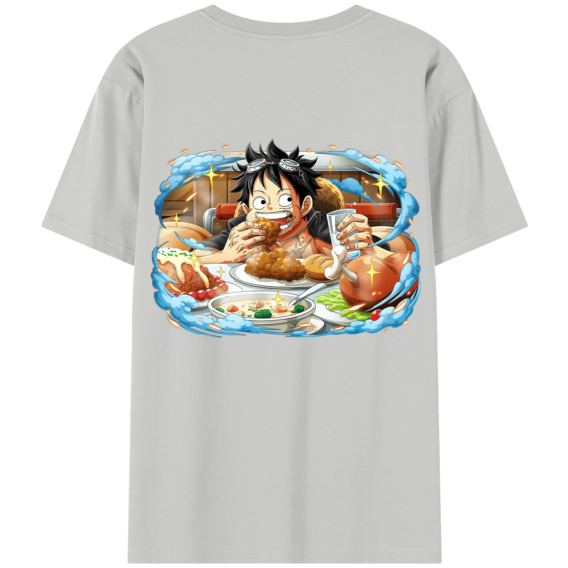 ワンピース モンキー・D・ルフィ ONE PIECE Monkey D. Luffy 綿100％半袖Tシャツ（背面プリント）