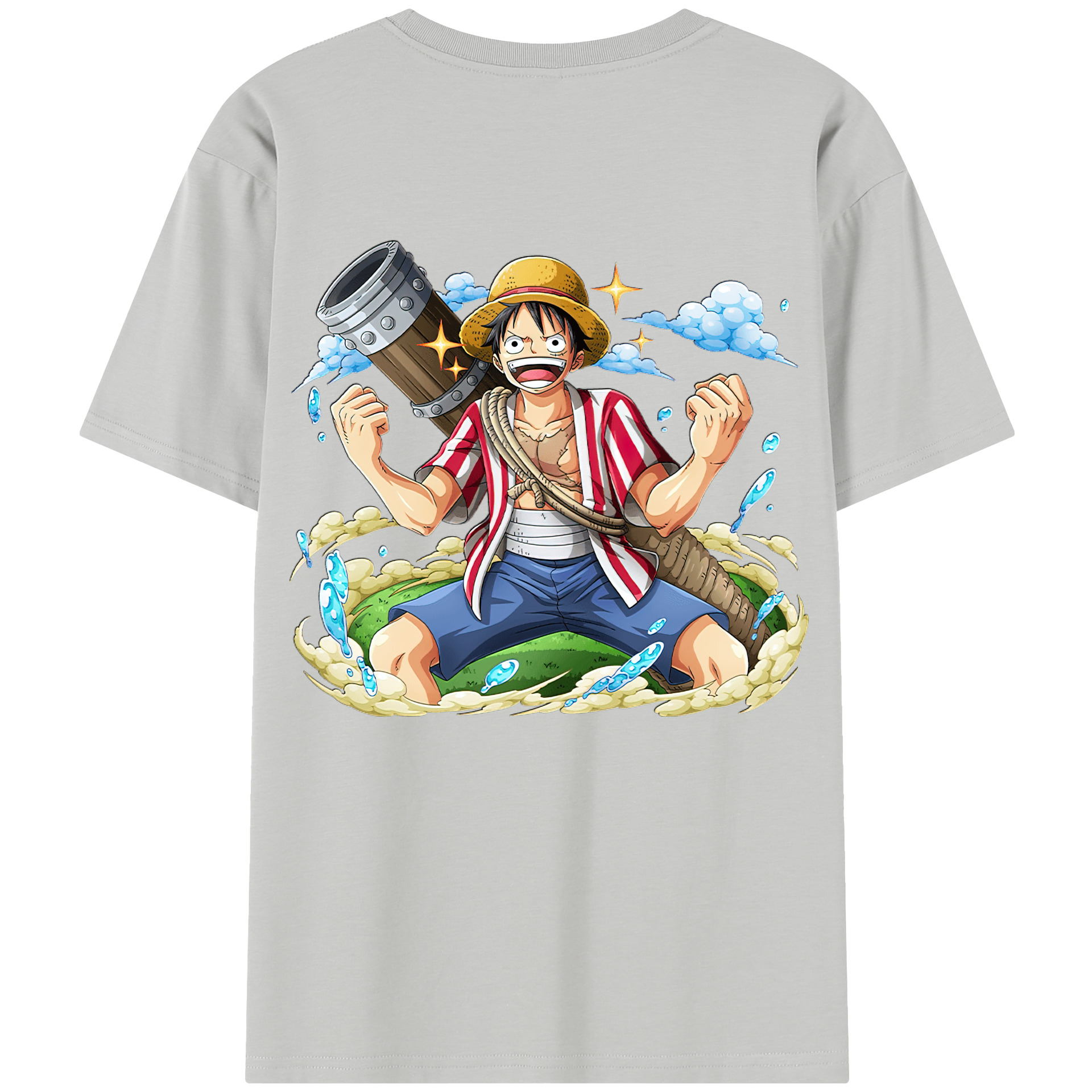 ワンピース モンキー・D・ルフィ ONE PIECE Monkey D. Luffy 綿100％半袖Tシャツ（背面プリント）