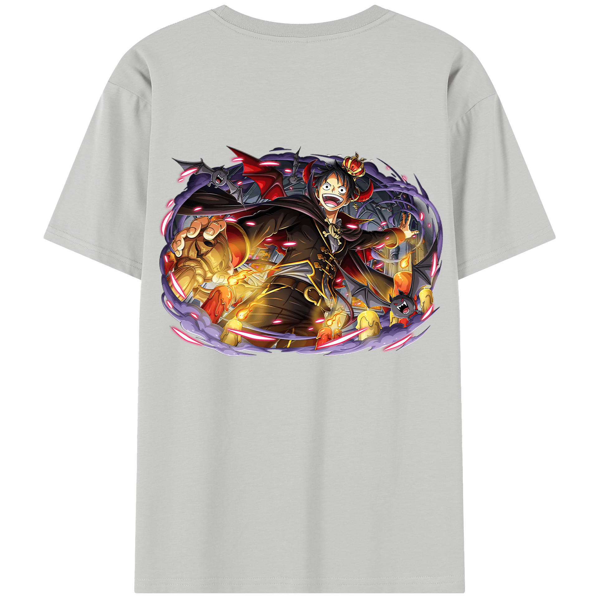 ワンピース モンキー・D・ルフィ ONE PIECE Monkey D. Luffy 綿100％半袖Tシャツ（背面プリント）
