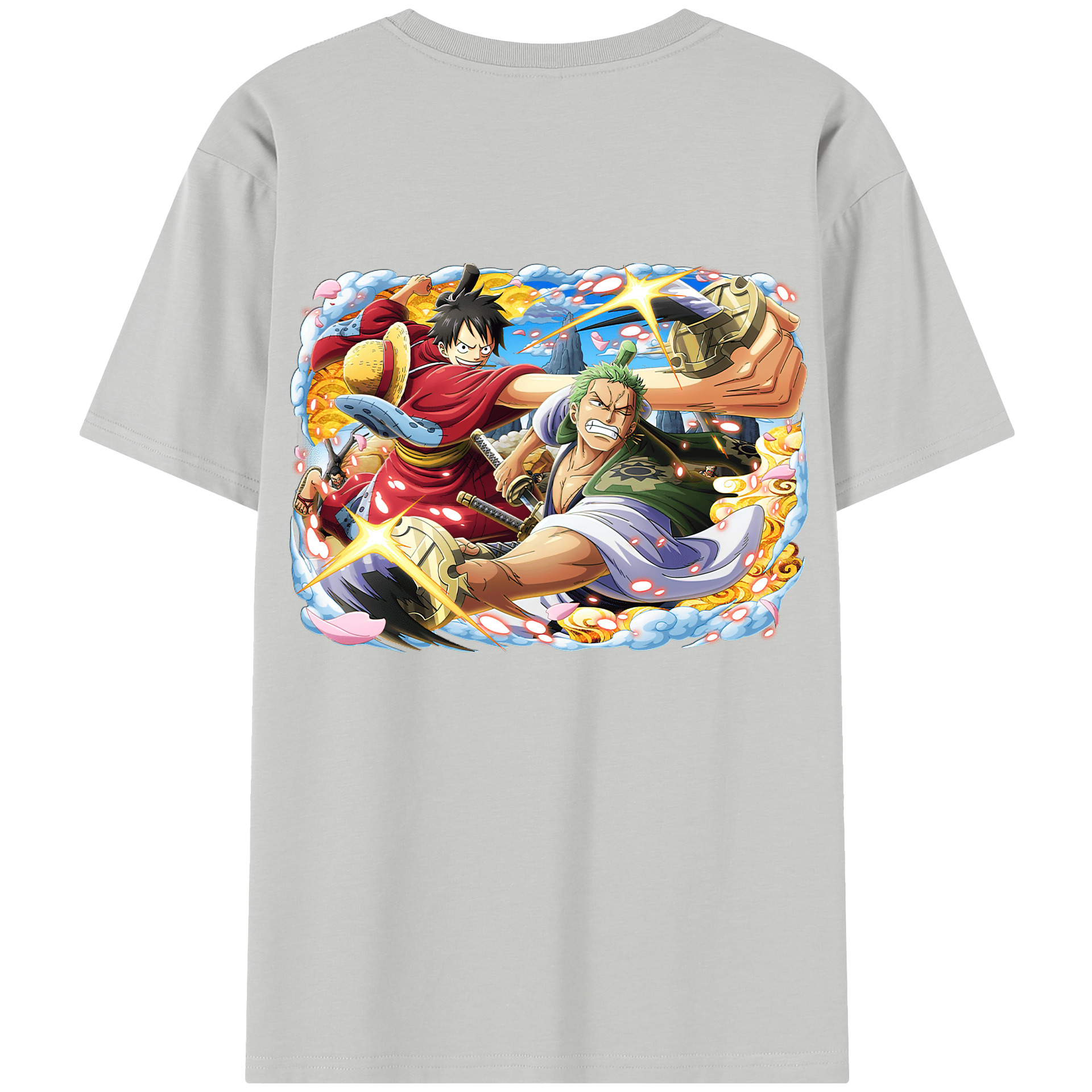 ワンピース モンキー・D・ルフィ ONE PIECE Monkey D. Luffy 綿100％半袖Tシャツ（背面プリント）