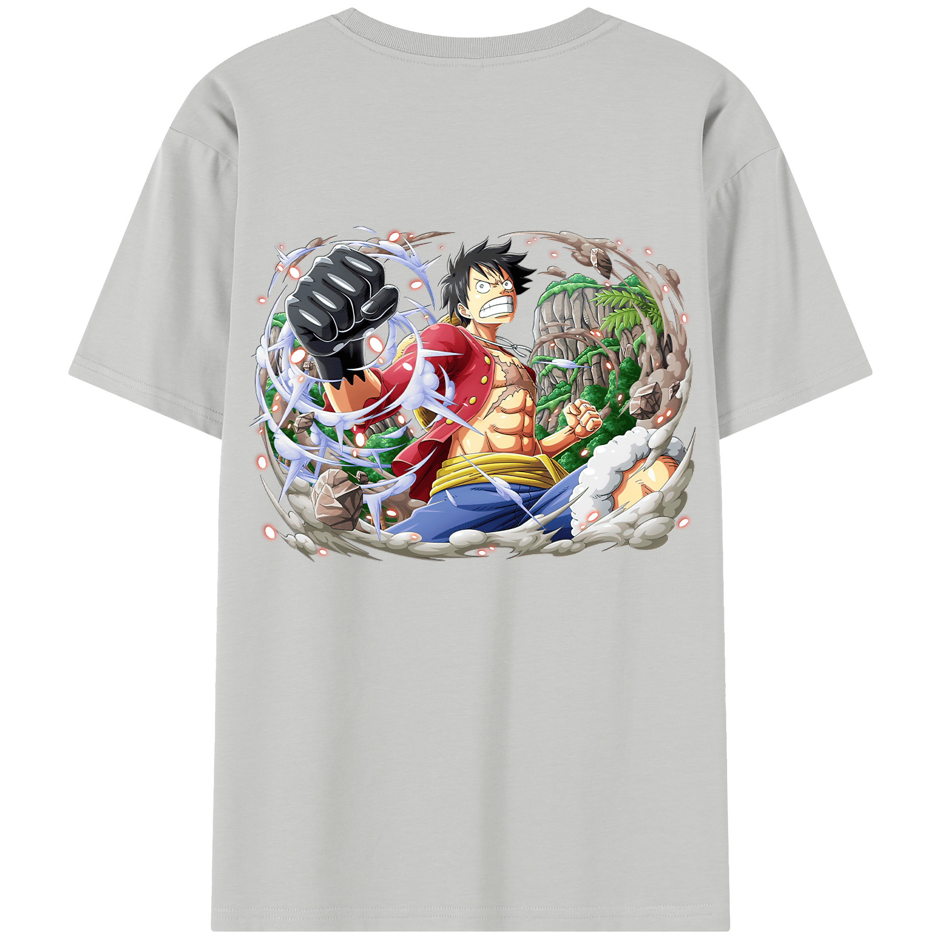 ワンピース モンキー・D・ルフィ ONE PIECE Monkey D. Luffy 綿100％半袖Tシャツ（背面プリント）