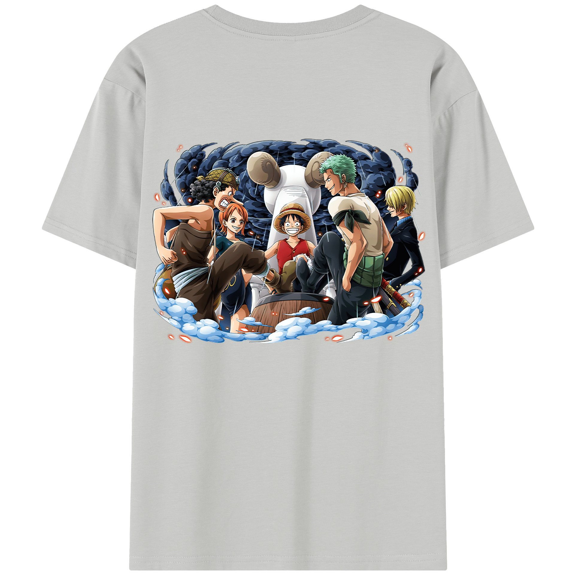 ワンピース モンキー・D・ルフィ ONE PIECE Monkey D. Luffy 綿100％半袖Tシャツ（背面プリント）