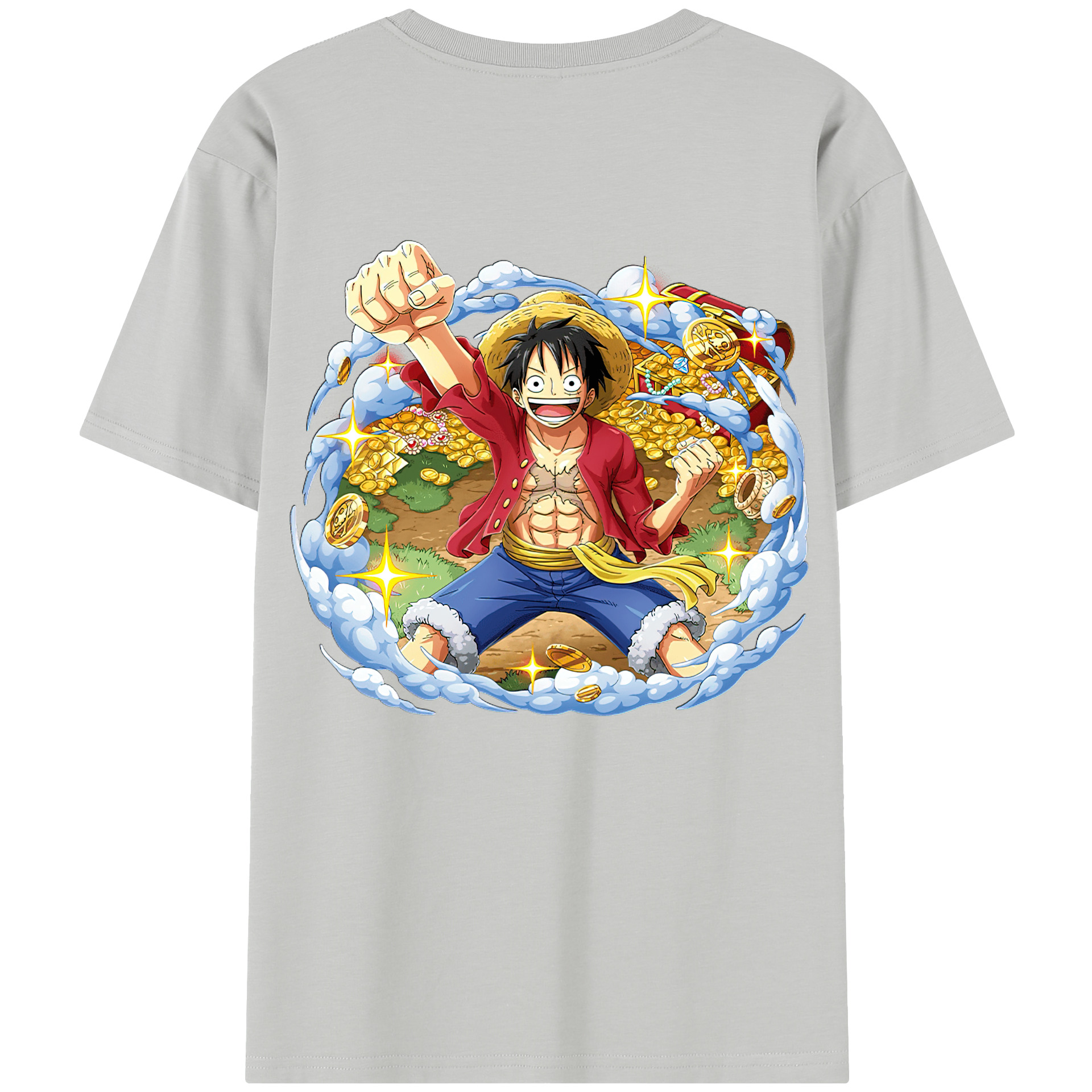 ワンピース モンキー・D・ルフィ ONE PIECE Monkey D. Luffy 綿100％半袖Tシャツ（背面プリント）