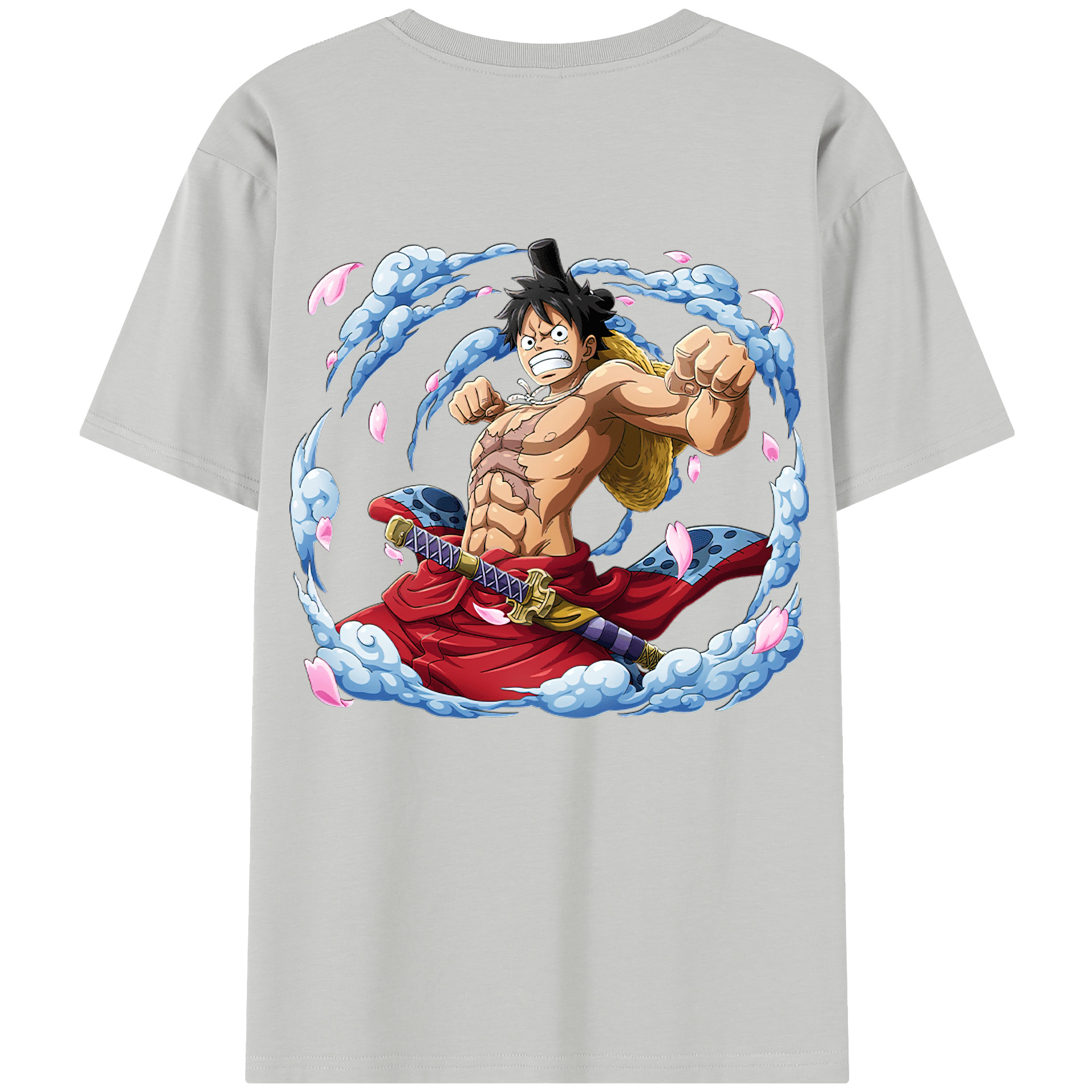 ワンピース モンキー・D・ルフィ ONE PIECE Monkey D. Luffy 綿100％半袖Tシャツ（背面プリント）