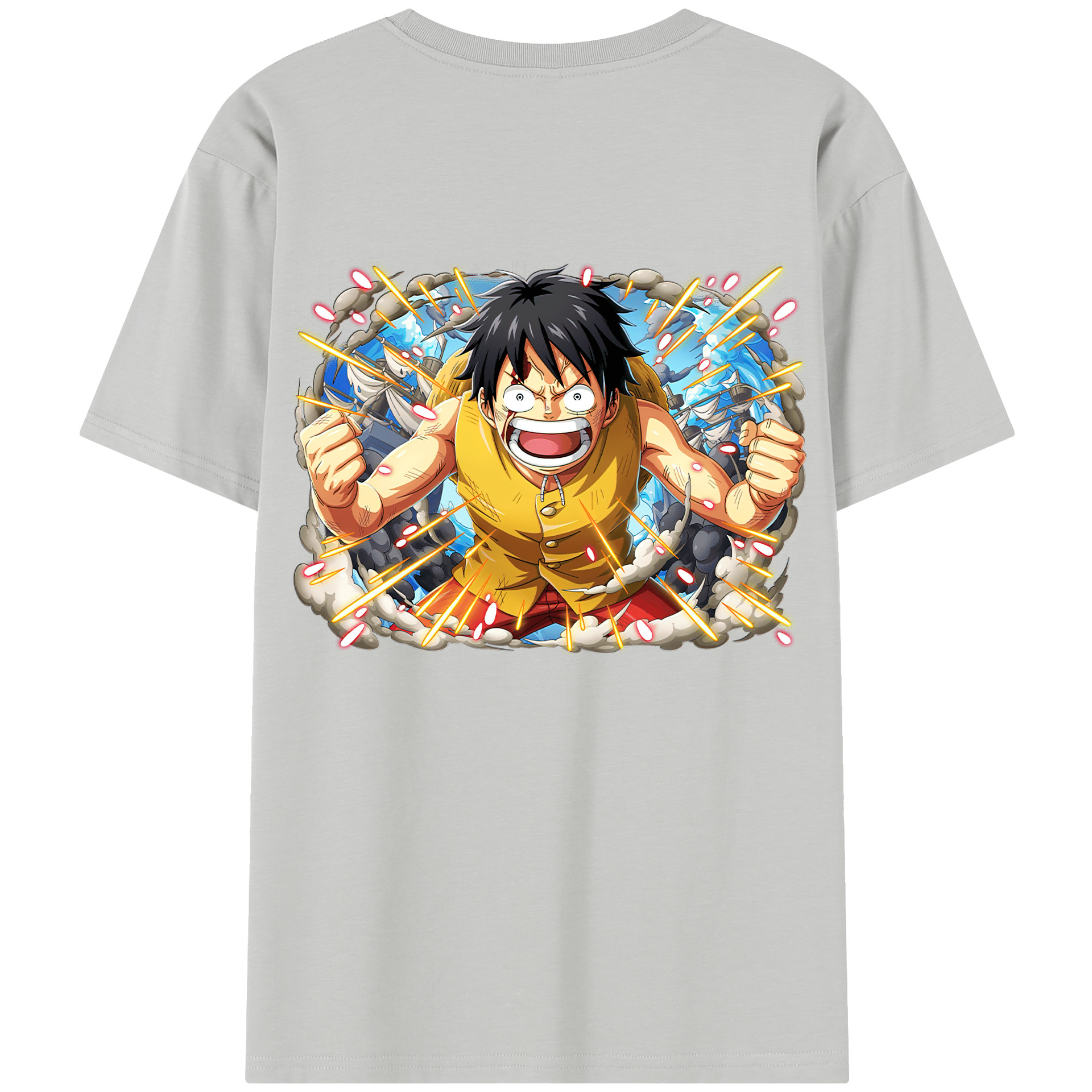 ワンピース モンキー・D・ルフィ ONE PIECE Monkey D. Luffy 綿100％半袖Tシャツ（背面プリント）