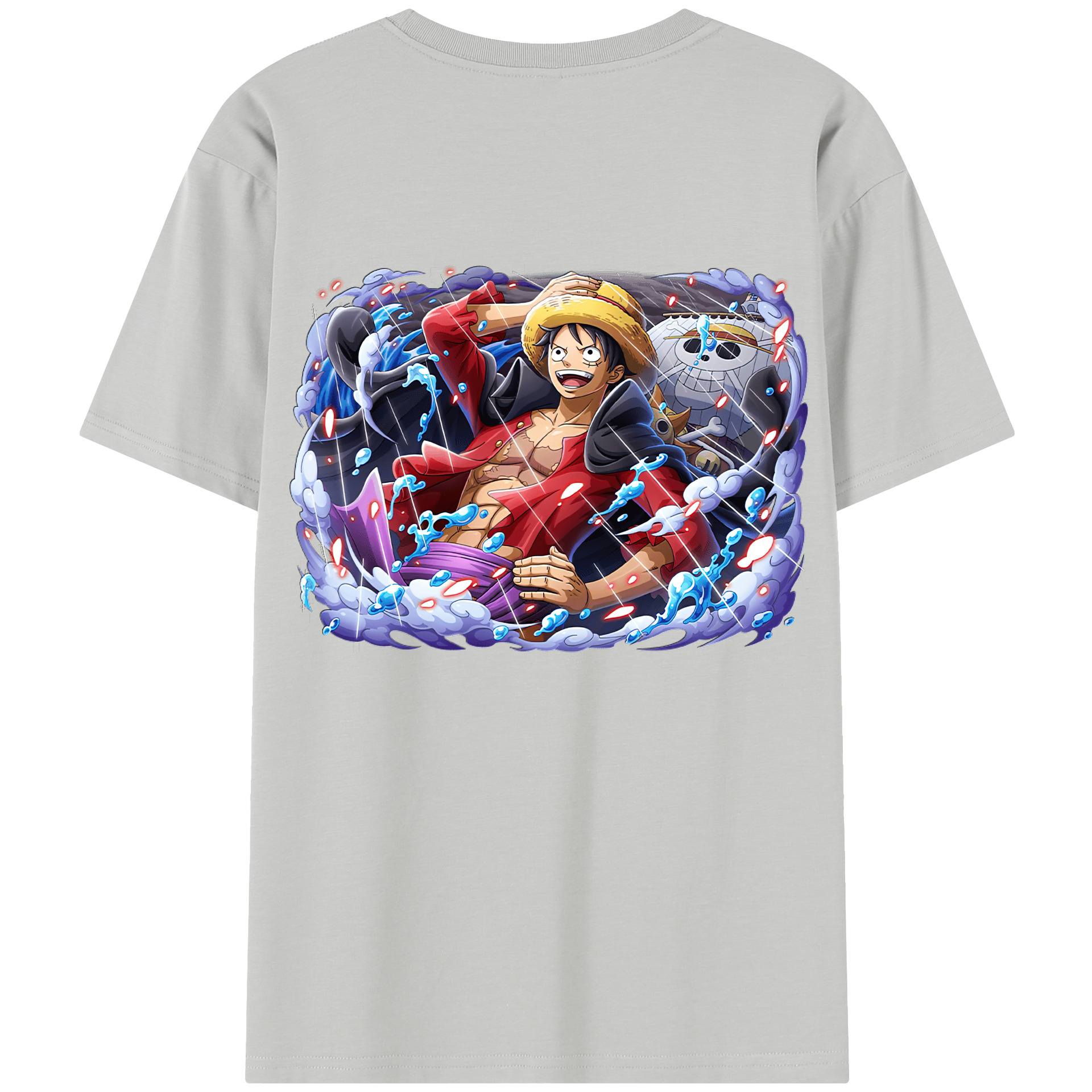 ワンピース モンキー・D・ルフィ ONE PIECE Monkey D. Luffy 綿100％半袖Tシャツ（背面プリント）