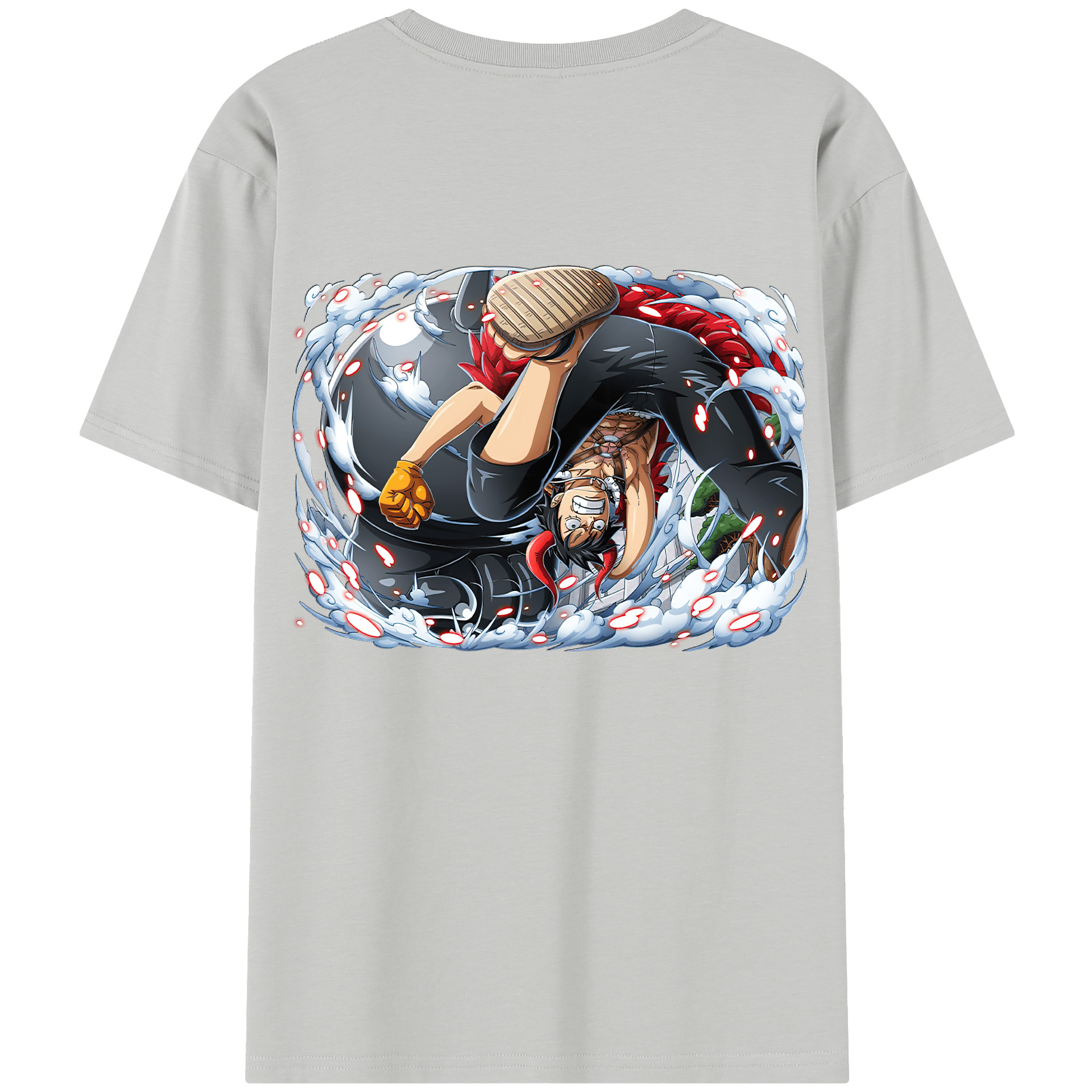 ワンピース モンキー・D・ルフィ ONE PIECE Monkey D. Luffy 綿100％半袖Tシャツ（背面プリント）
