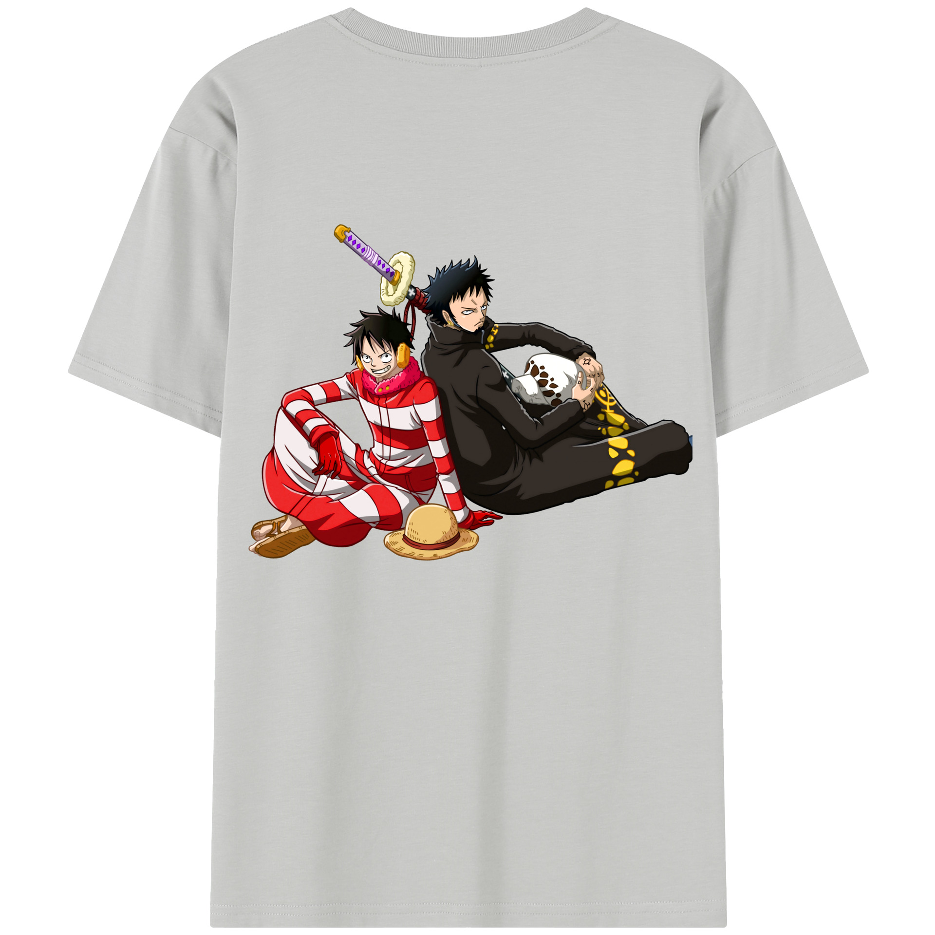 ワンピース モンキー・D・ルフィ ONE PIECE Monkey D. Luffy 綿100％半袖Tシャツ（背面プリント）