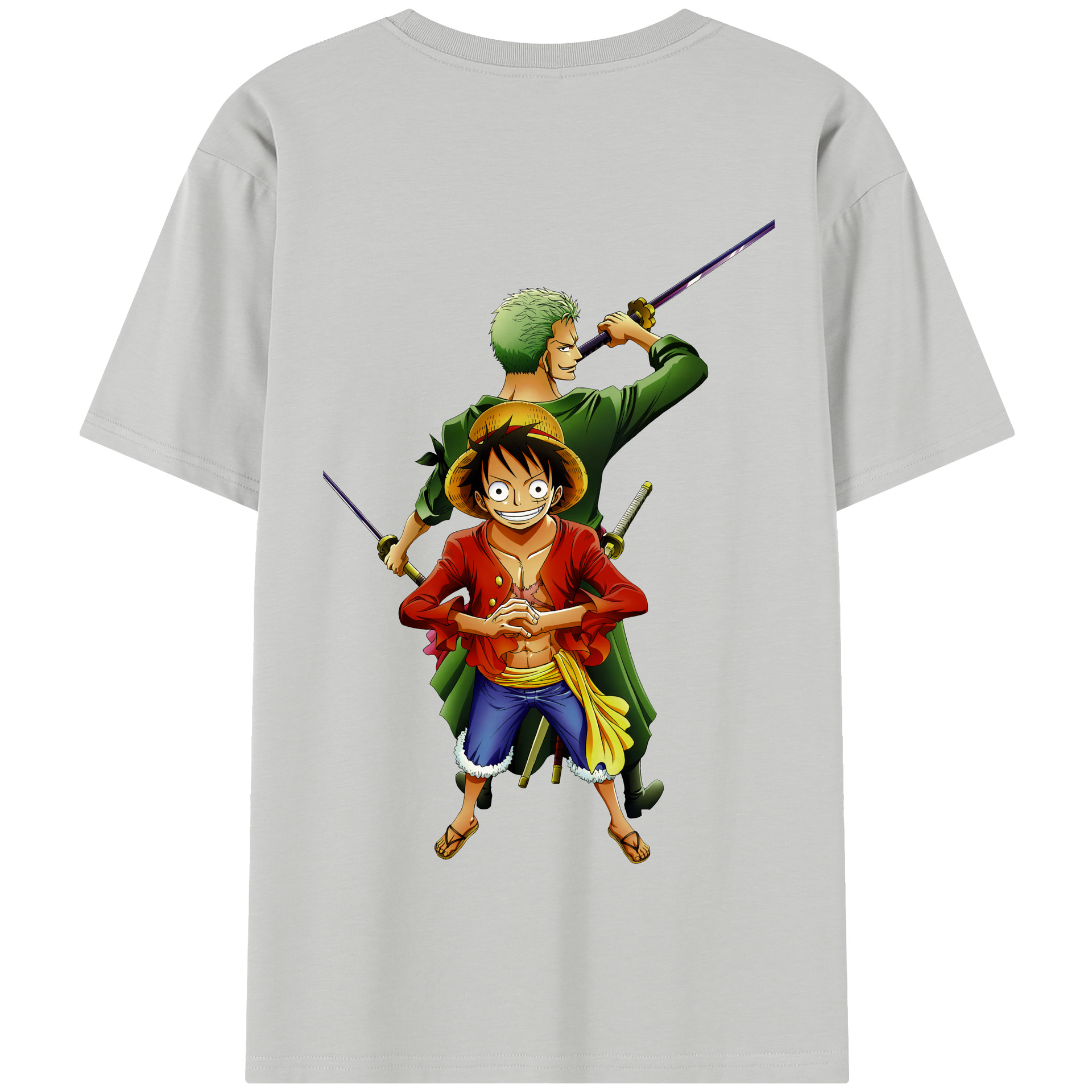 ワンピース モンキー・D・ルフィ ONE PIECE Monkey D. Luffy 綿100％半袖Tシャツ（背面プリント）