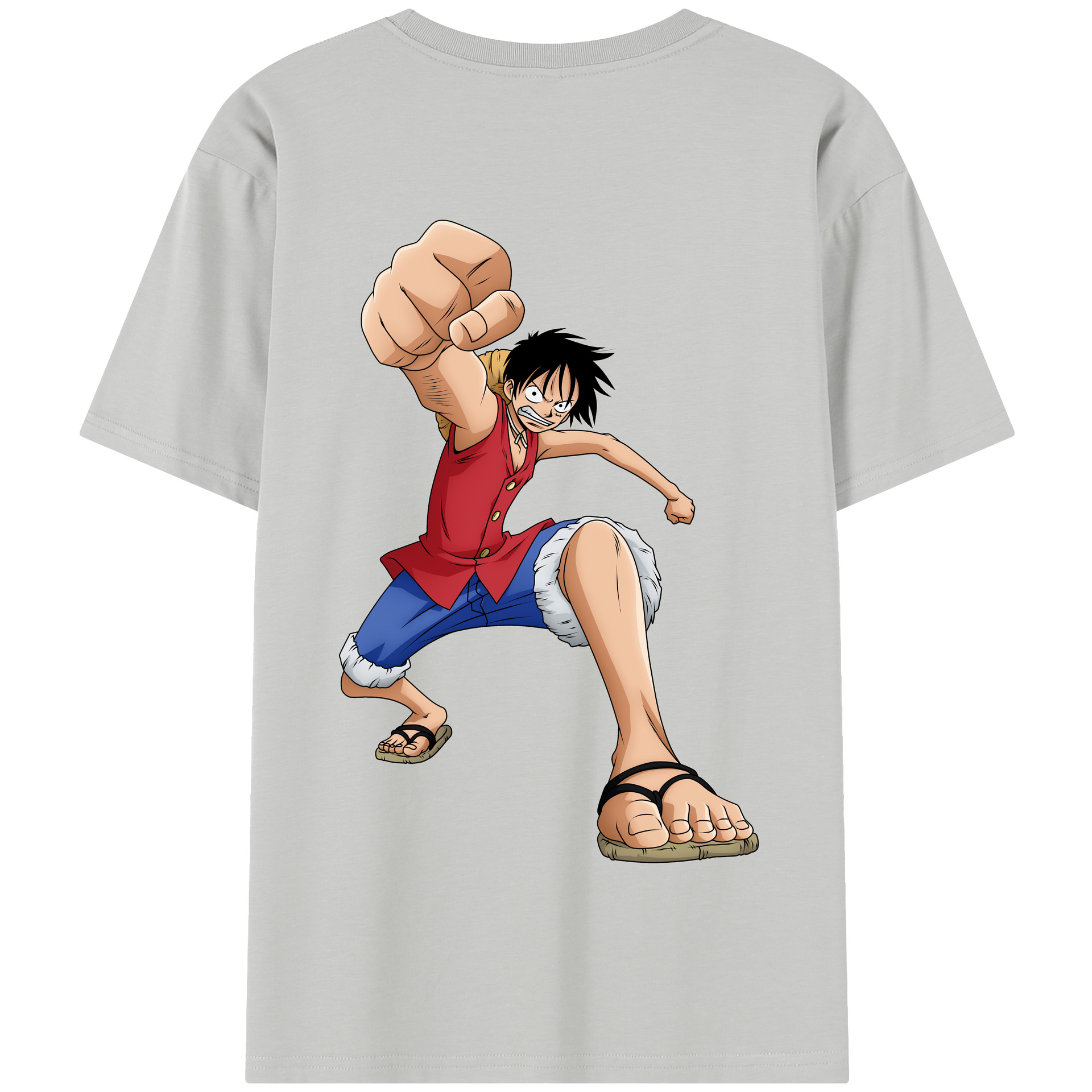 ワンピース モンキー・D・ルフィ ONE PIECE Monkey D. Luffy 綿100％半袖Tシャツ（背面プリント）