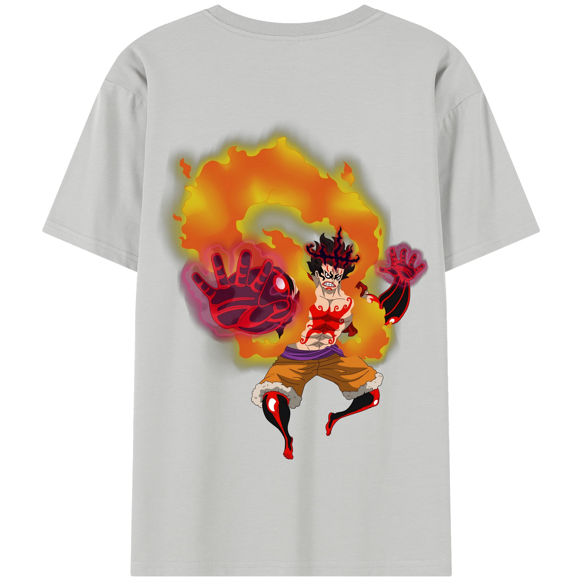 ワンピース モンキー・D・ルフィ ONE PIECE Monkey D. Luffy 綿100％半袖Tシャツ（背面プリント）