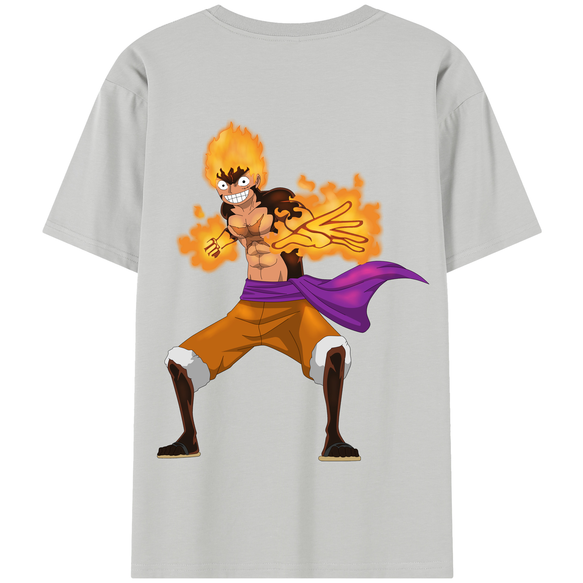 ワンピース モンキー・D・ルフィ ONE PIECE Monkey D. Luffy 綿100％半袖Tシャツ（背面プリント）