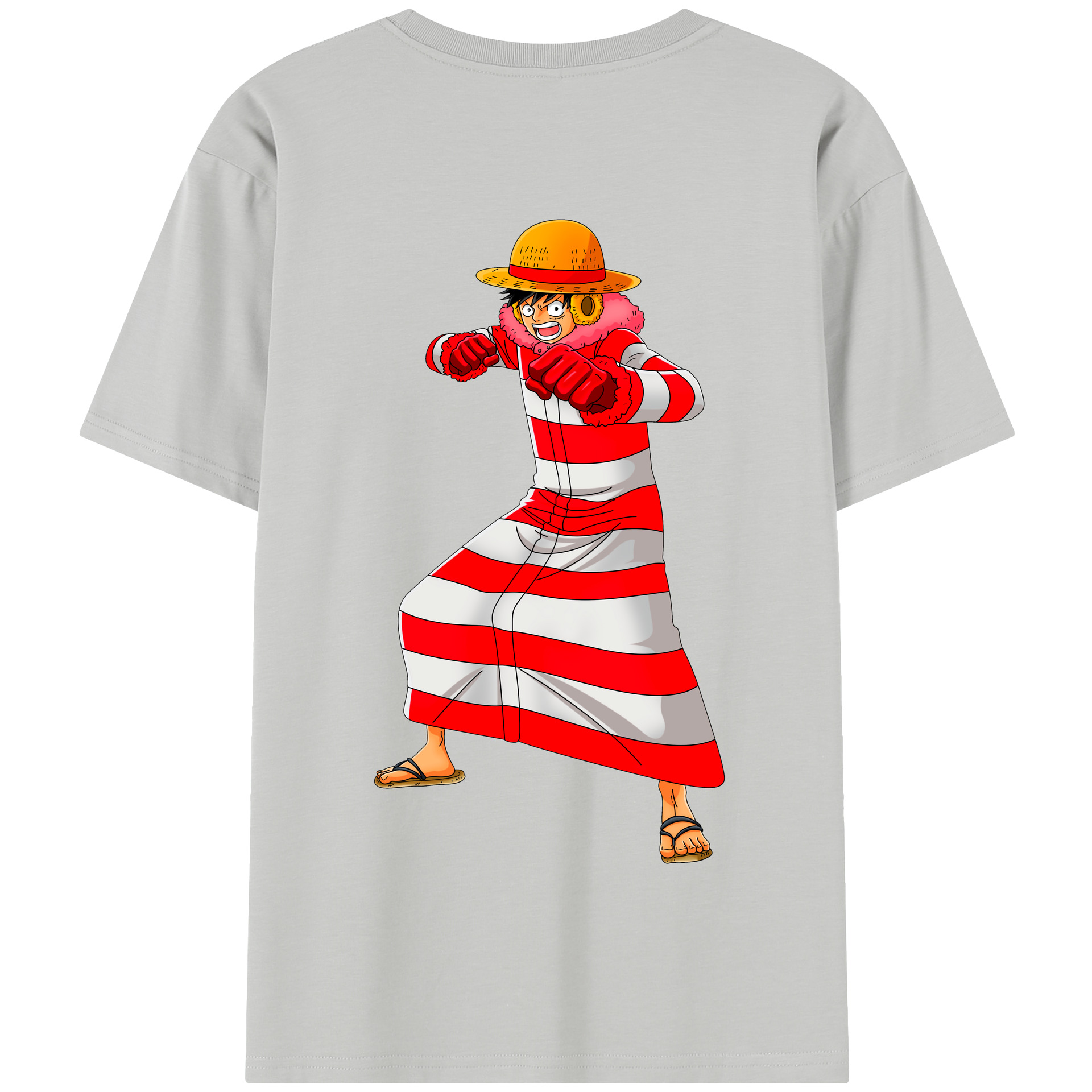 ワンピース モンキー・D・ルフィ ONE PIECE Monkey D. Luffy 綿100％半袖Tシャツ（背面プリント）