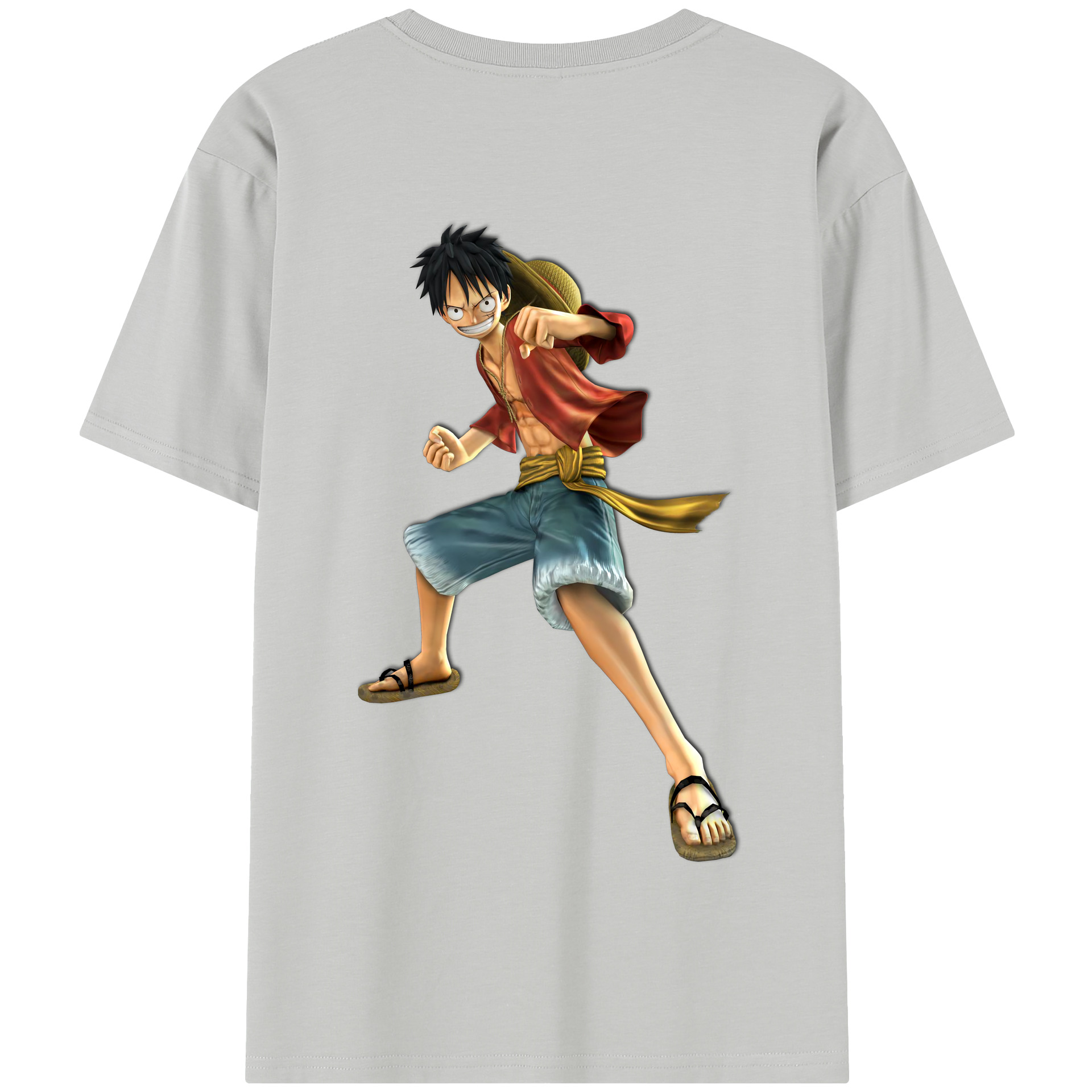 ワンピース モンキー・D・ルフィ ONE PIECE Monkey D. Luffy 綿100％半袖Tシャツ（背面プリント）