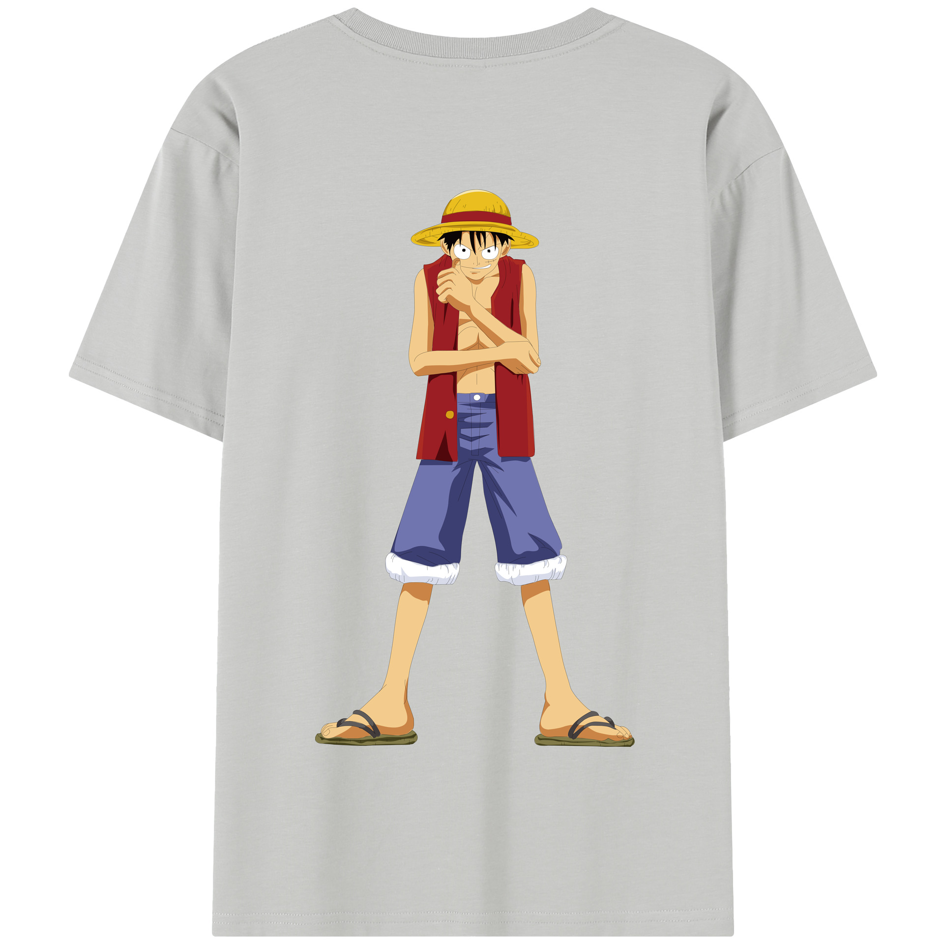 ワンピース モンキー・D・ルフィ ONE PIECE Monkey D. Luffy 綿100％半袖Tシャツ（背面プリント）