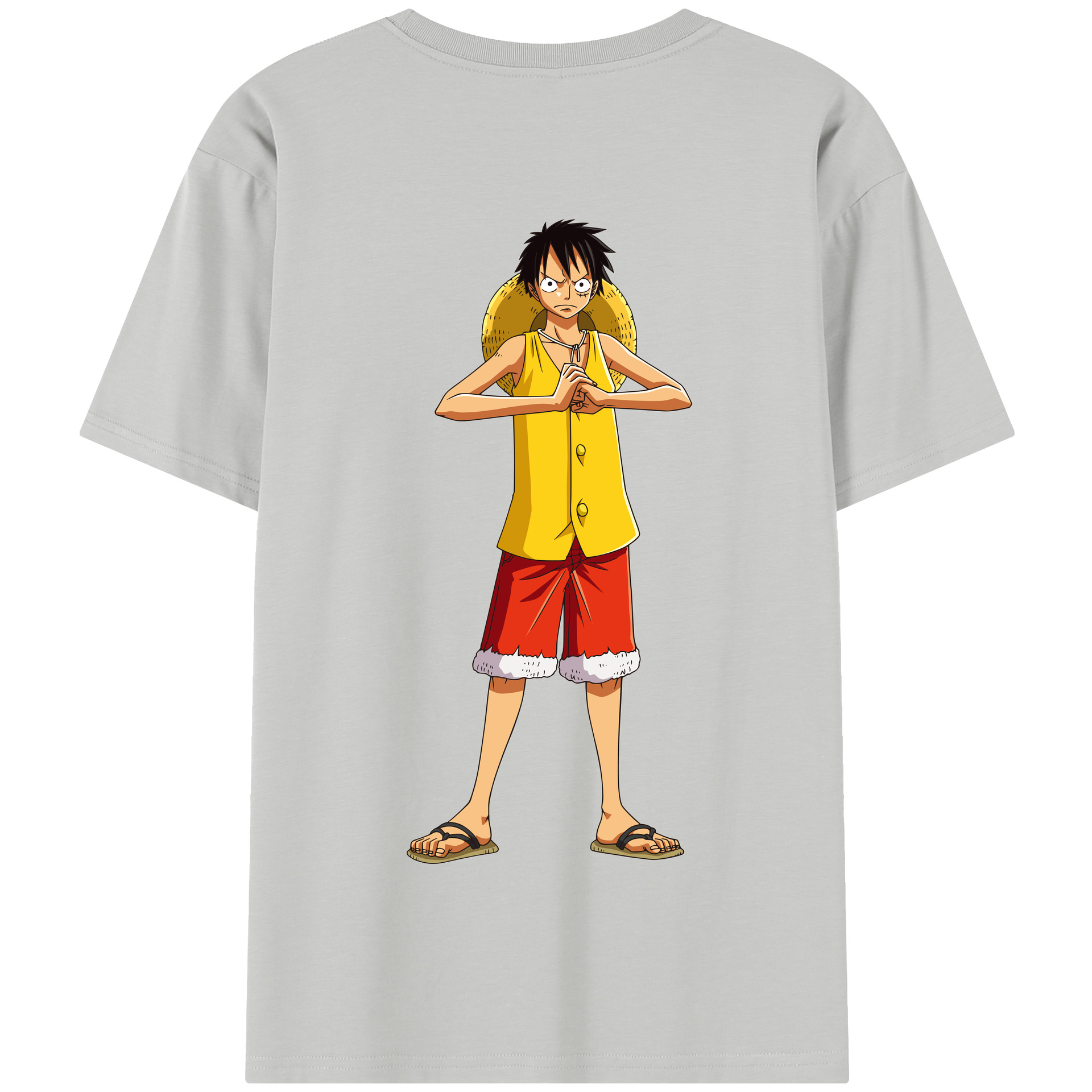 ワンピース モンキー・D・ルフィ ONE PIECE Monkey D. Luffy 綿100％半袖Tシャツ（背面プリント）