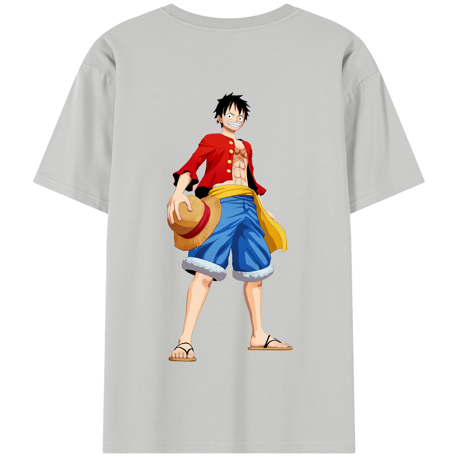ワンピース モンキー・D・ルフィ ONE PIECE Monkey D. Luffy 綿100％半袖Tシャツ（背面プリント）