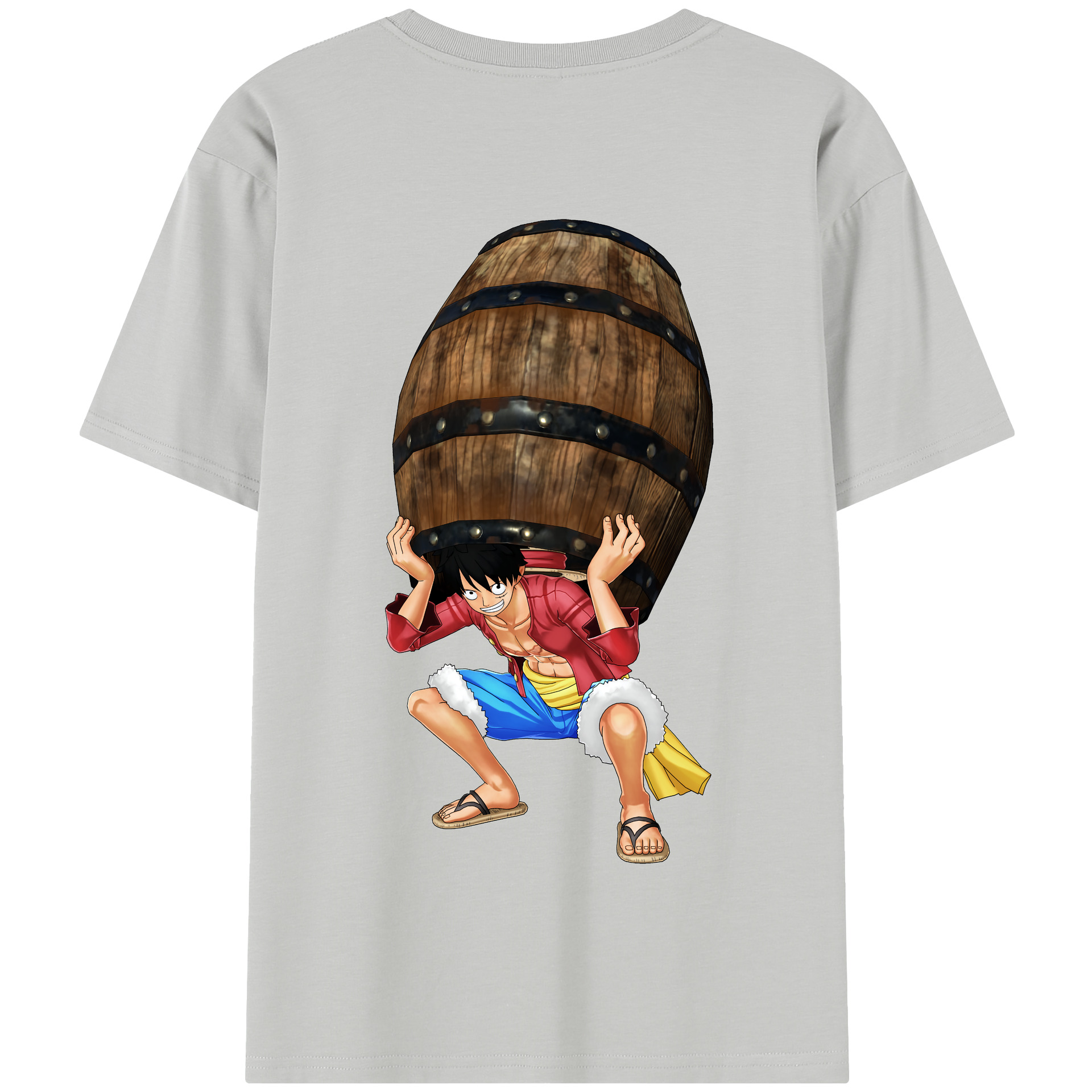ワンピース モンキー・D・ルフィ ONE PIECE Monkey D. Luffy 綿100％半袖Tシャツ（背面プリント）