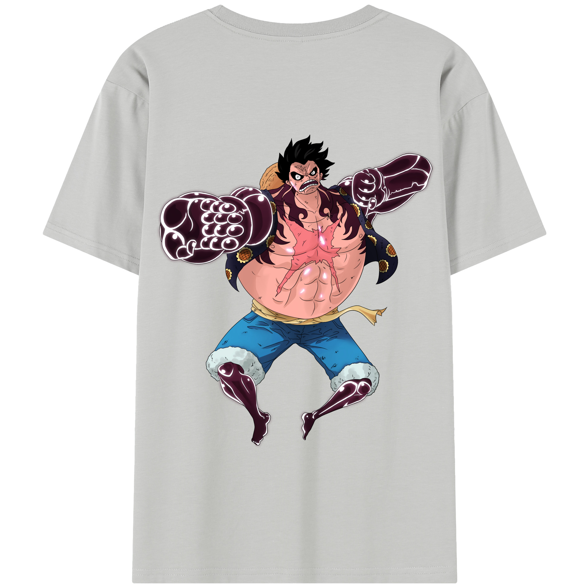 ワンピース モンキー・D・ルフィ ONE PIECE Monkey D. Luffy 綿100％半袖Tシャツ（背面プリント）