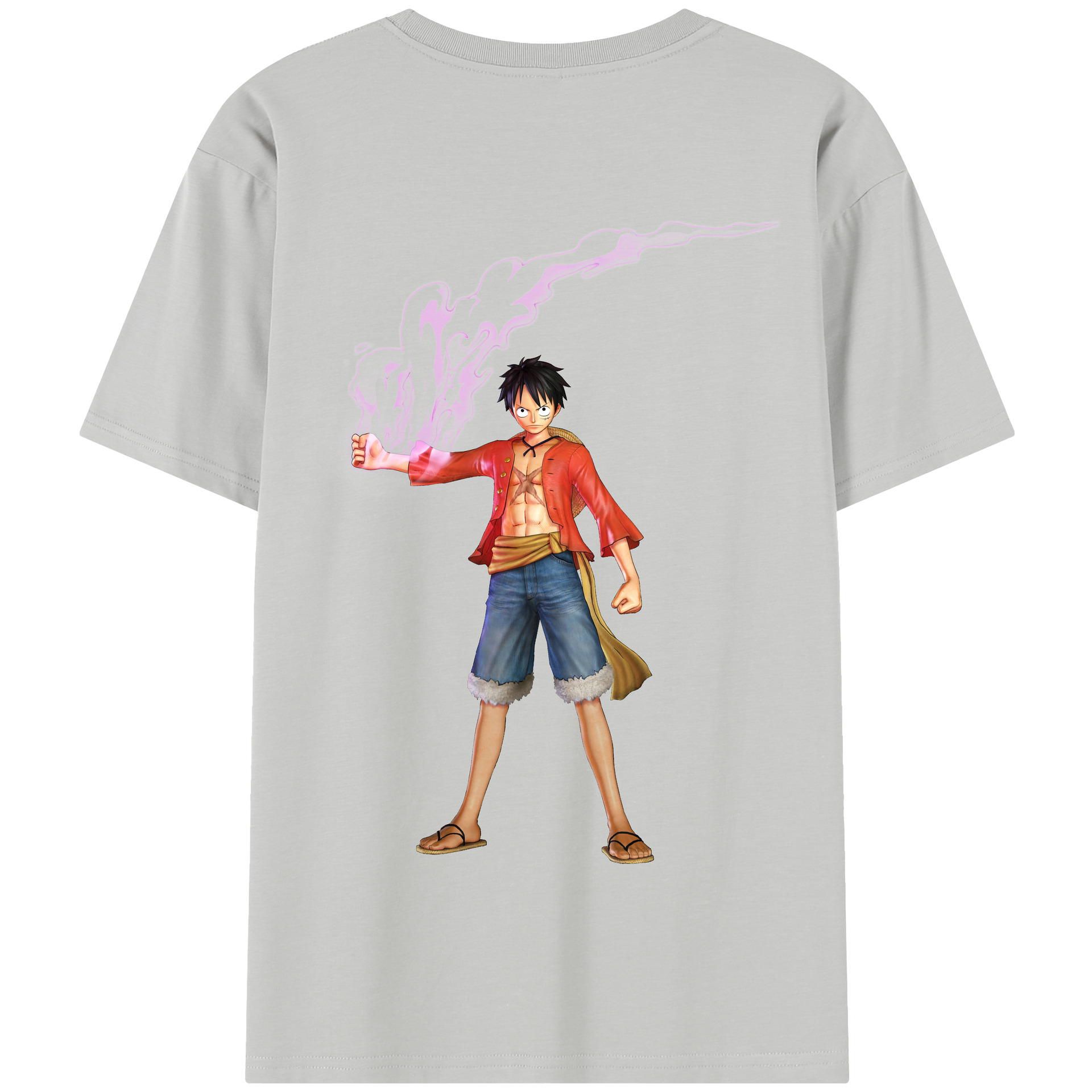 ワンピース モンキー・D・ルフィ ONE PIECE Monkey D. Luffy 綿100％半袖Tシャツ（背面プリント）