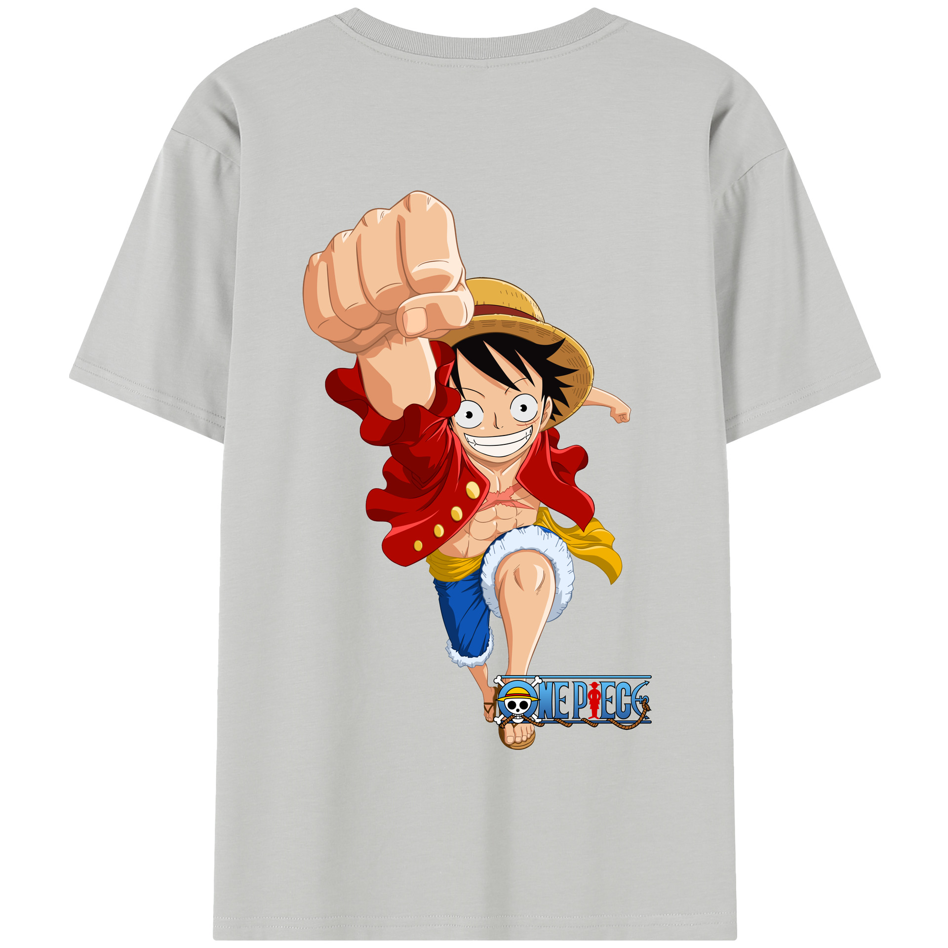 ワンピース モンキー・D・ルフィ ONE PIECE Monkey D. Luffy 綿100％半袖Tシャツ（背面プリント）
