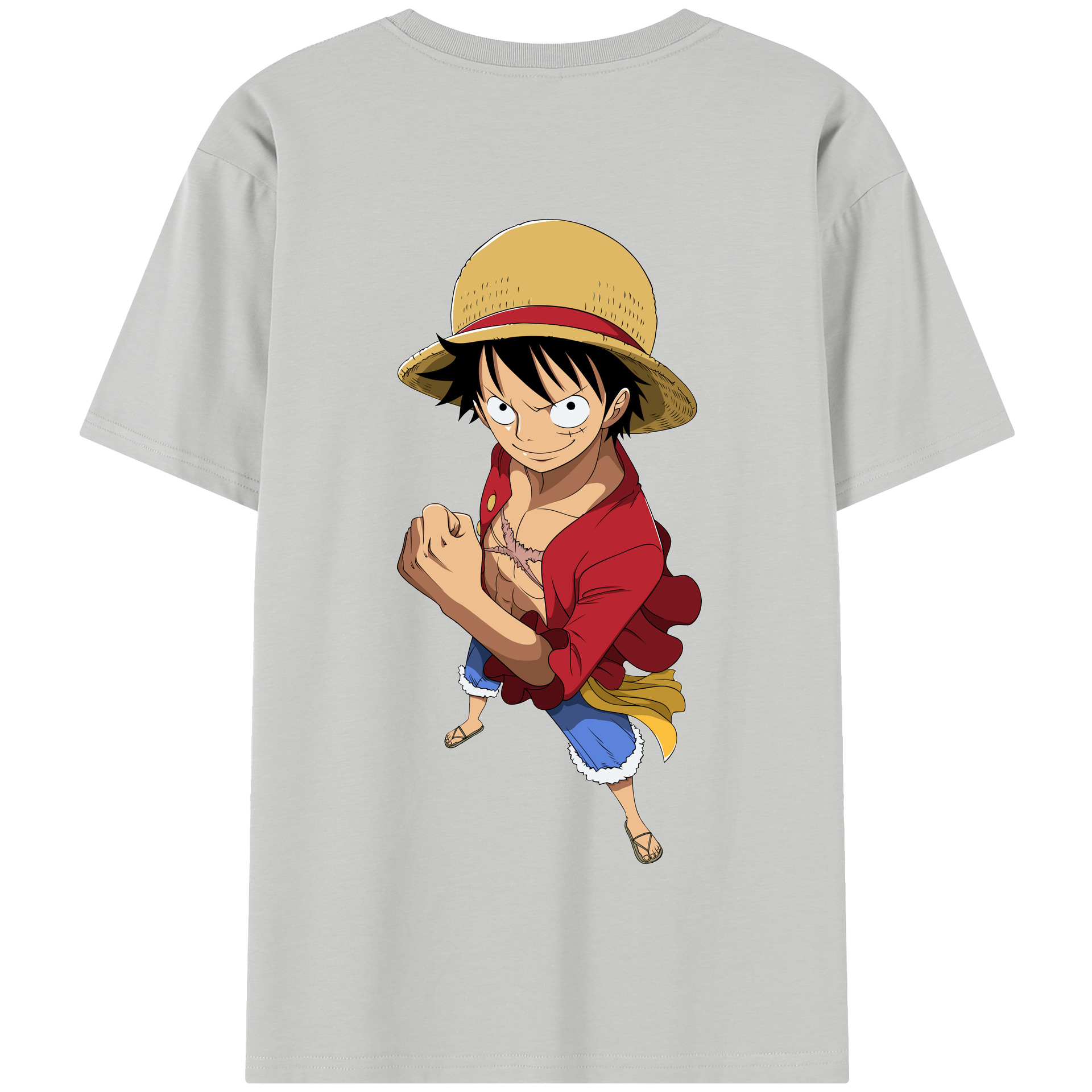 ワンピース モンキー・D・ルフィ ONE PIECE Monkey D. Luffy 綿100％半袖Tシャツ（背面プリント）