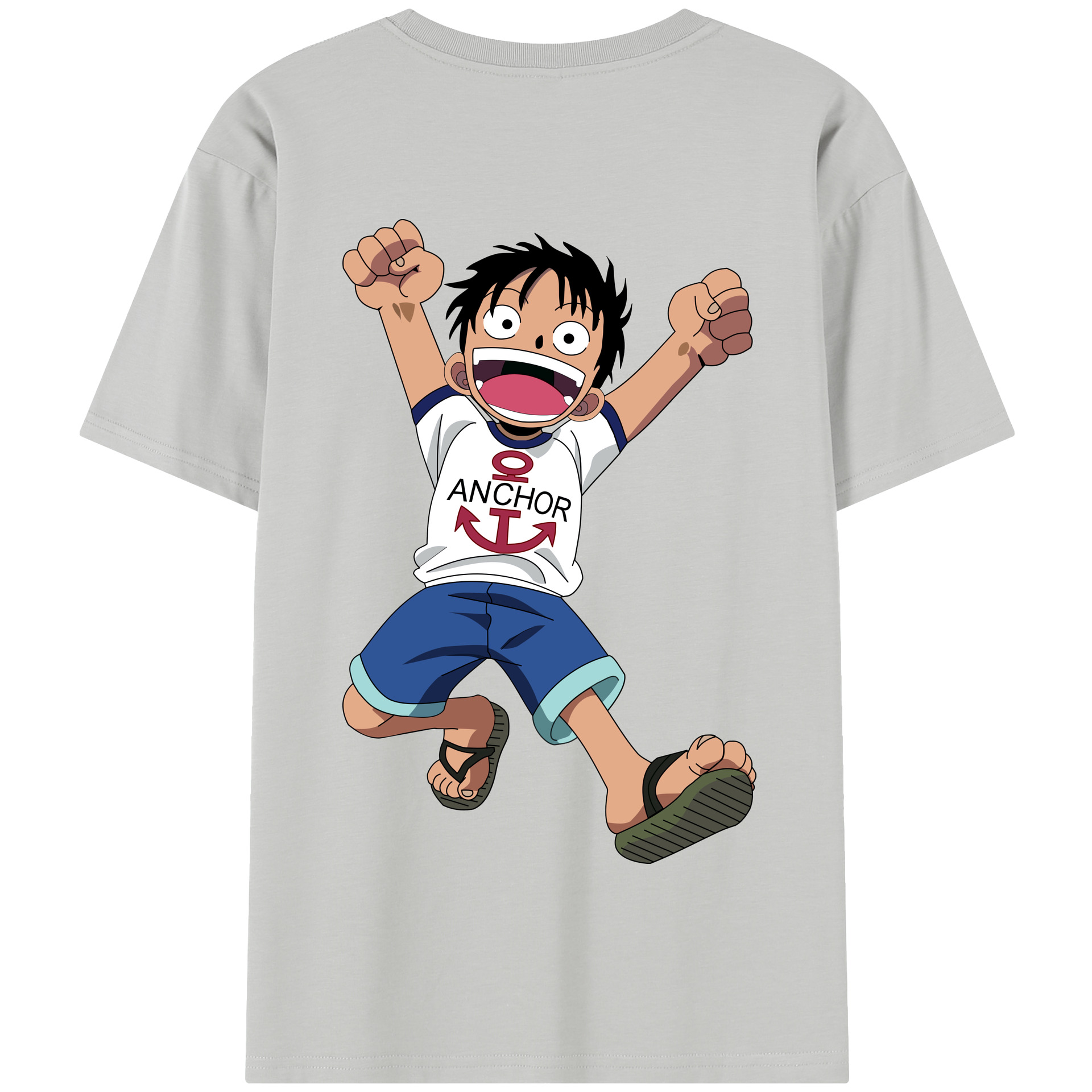 ワンピース モンキー・D・ルフィ ONE PIECE Monkey D. Luffy 綿100％半袖Tシャツ（背面プリント）