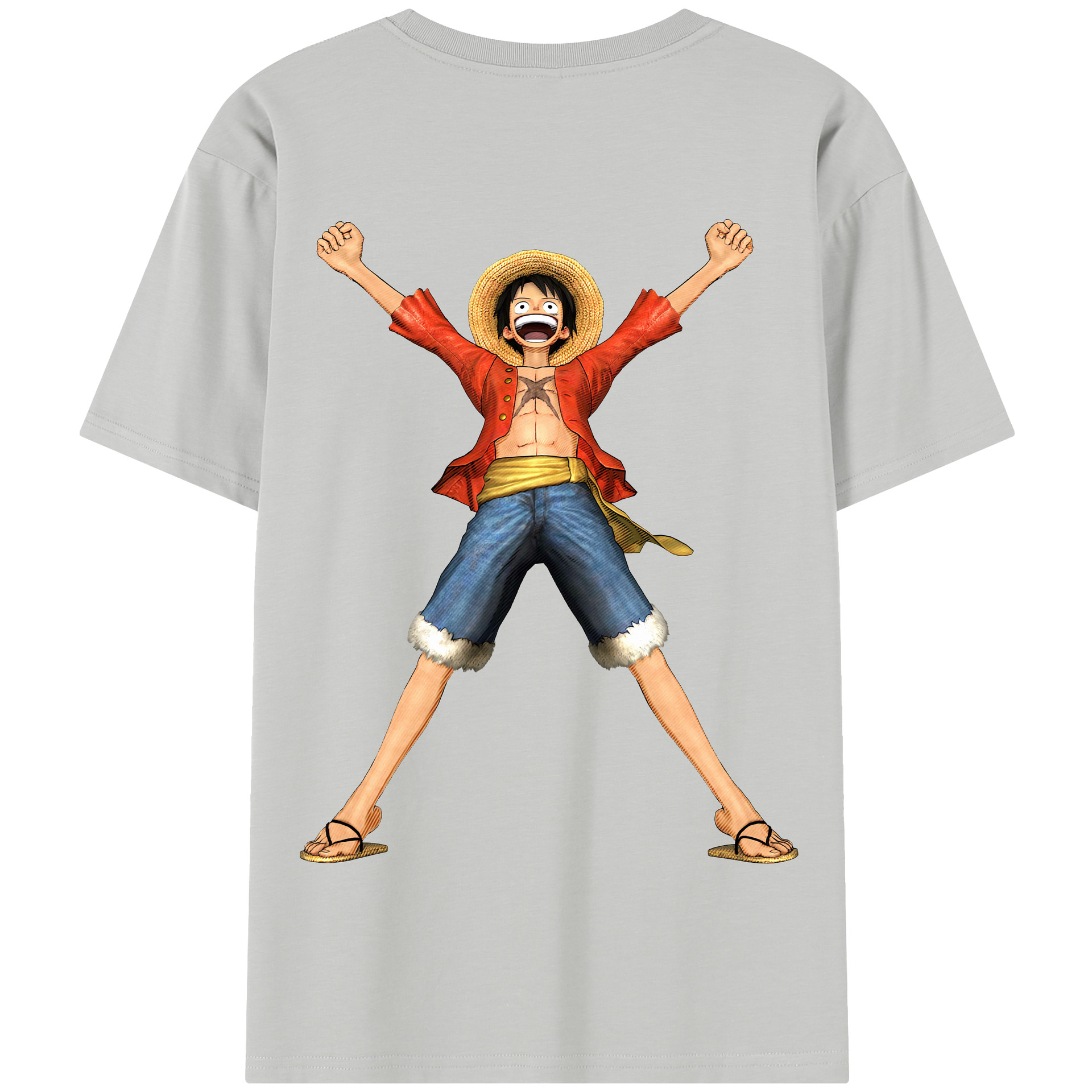 ワンピース モンキー・D・ルフィ ONE PIECE Monkey D. Luffy 綿100％半袖Tシャツ（背面プリント）