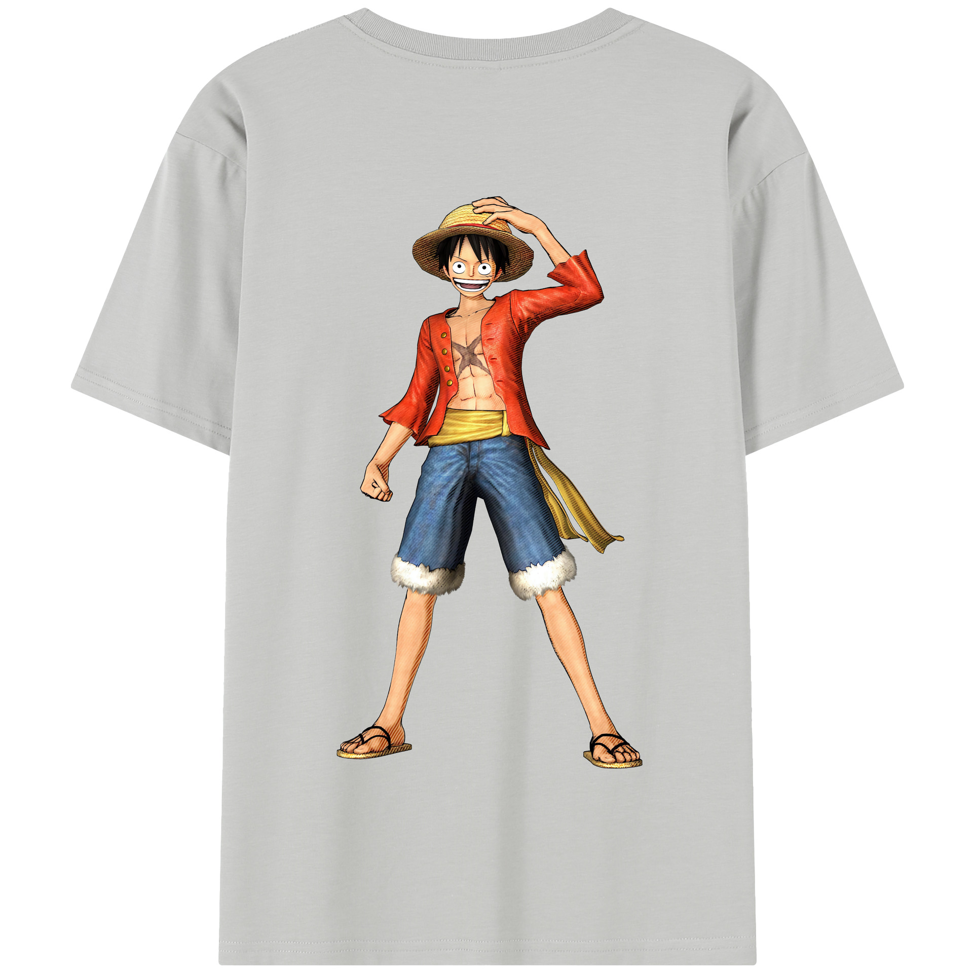 ワンピース モンキー・D・ルフィ ONE PIECE Monkey D. Luffy 綿100％半袖Tシャツ（背面プリント）