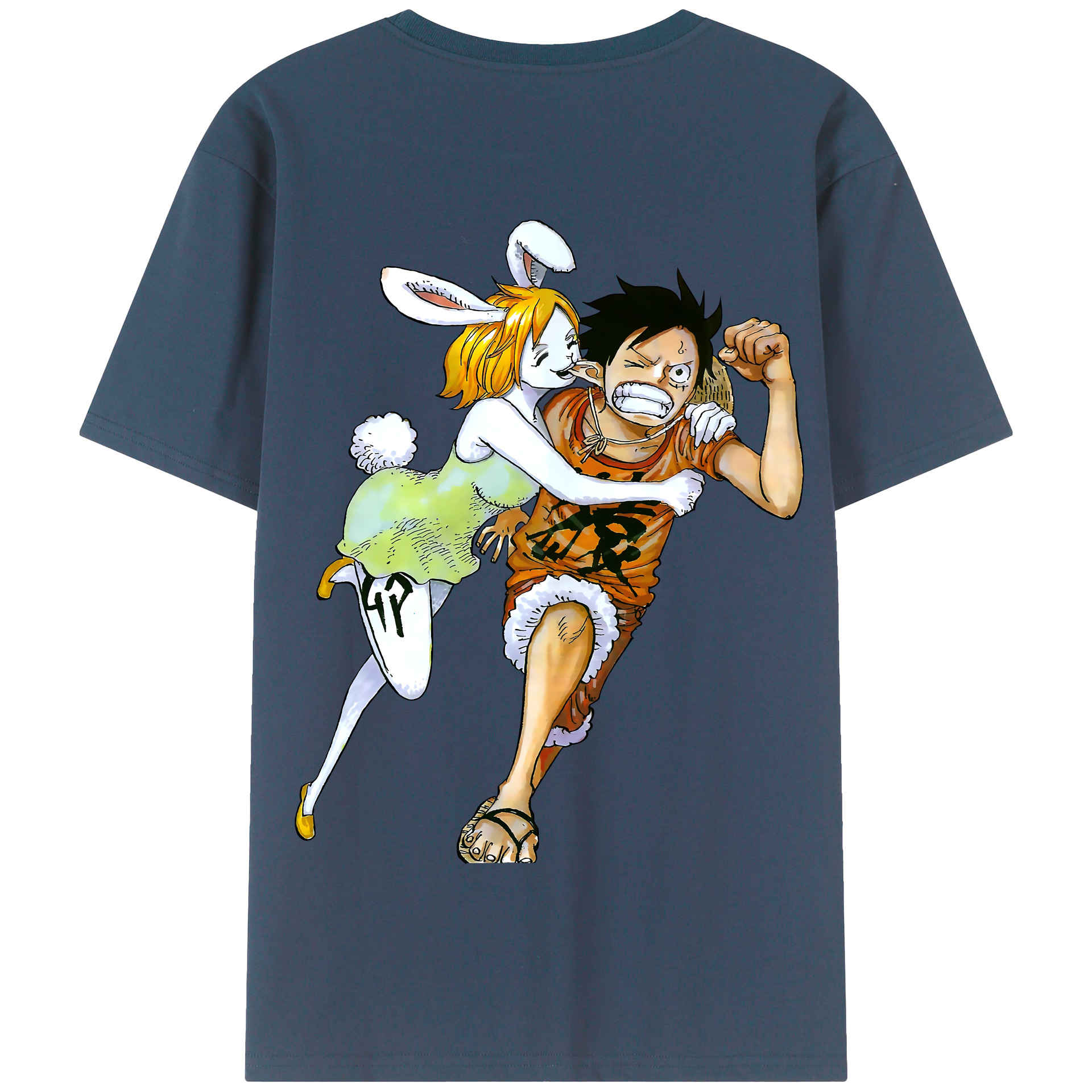 ワンピース モンキー・D・ルフィ ONE PIECE Monkey D. Luffy 綿100％半袖Tシャツ（背面プリント）
