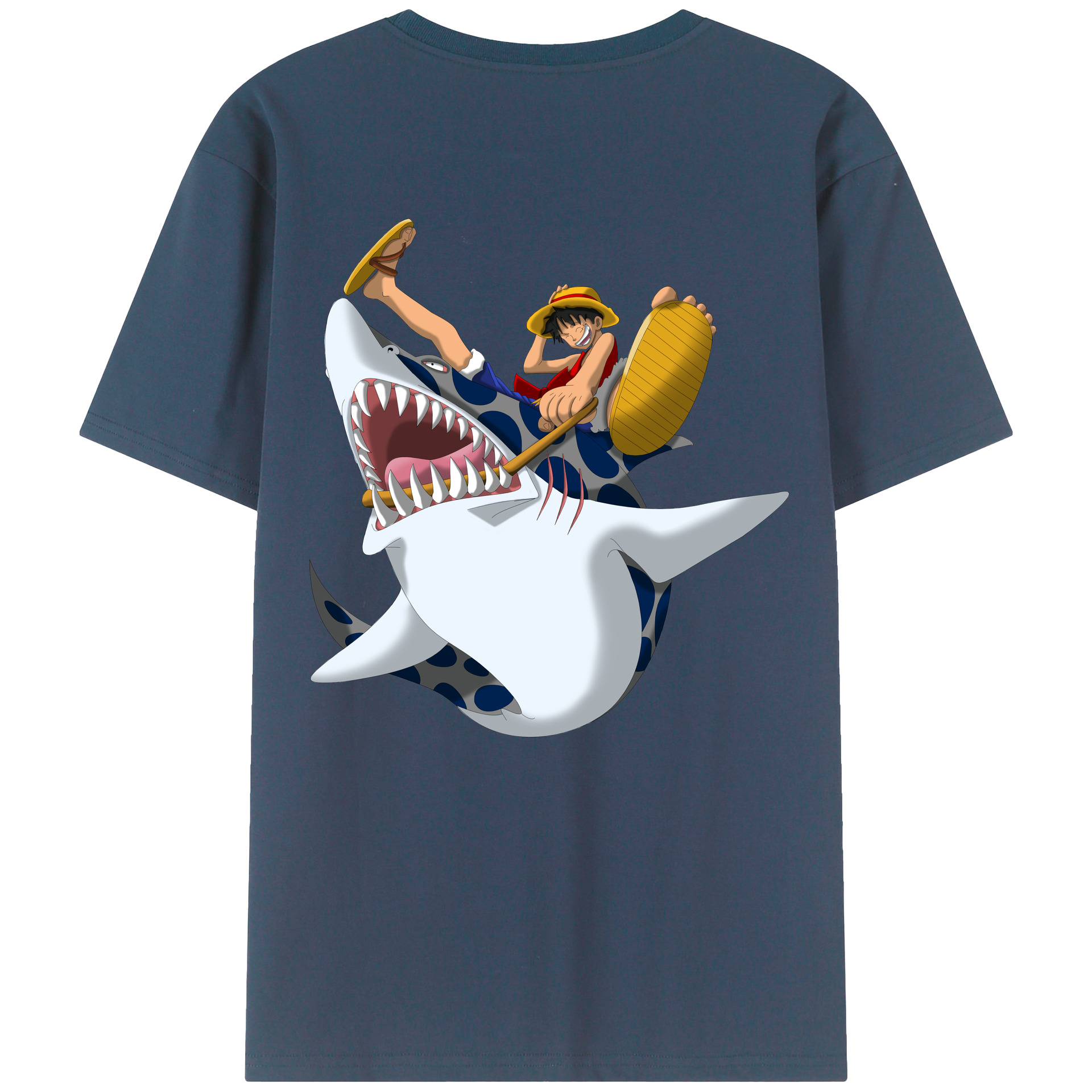 ワンピース モンキー・D・ルフィ ONE PIECE Monkey D. Luffy 綿100％半袖Tシャツ（背面プリント）